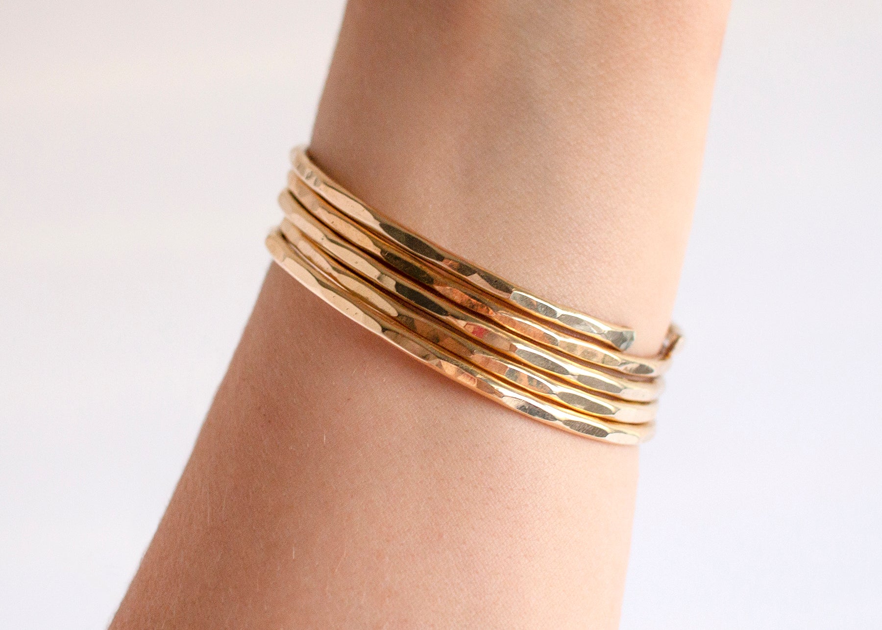 gold statement stacking cuffs