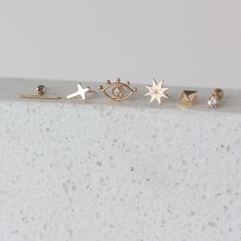 14k solid gold stud earrings