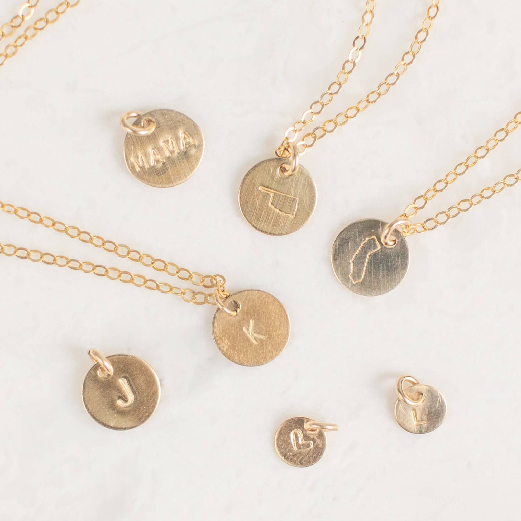 Gold California Disc Necklace