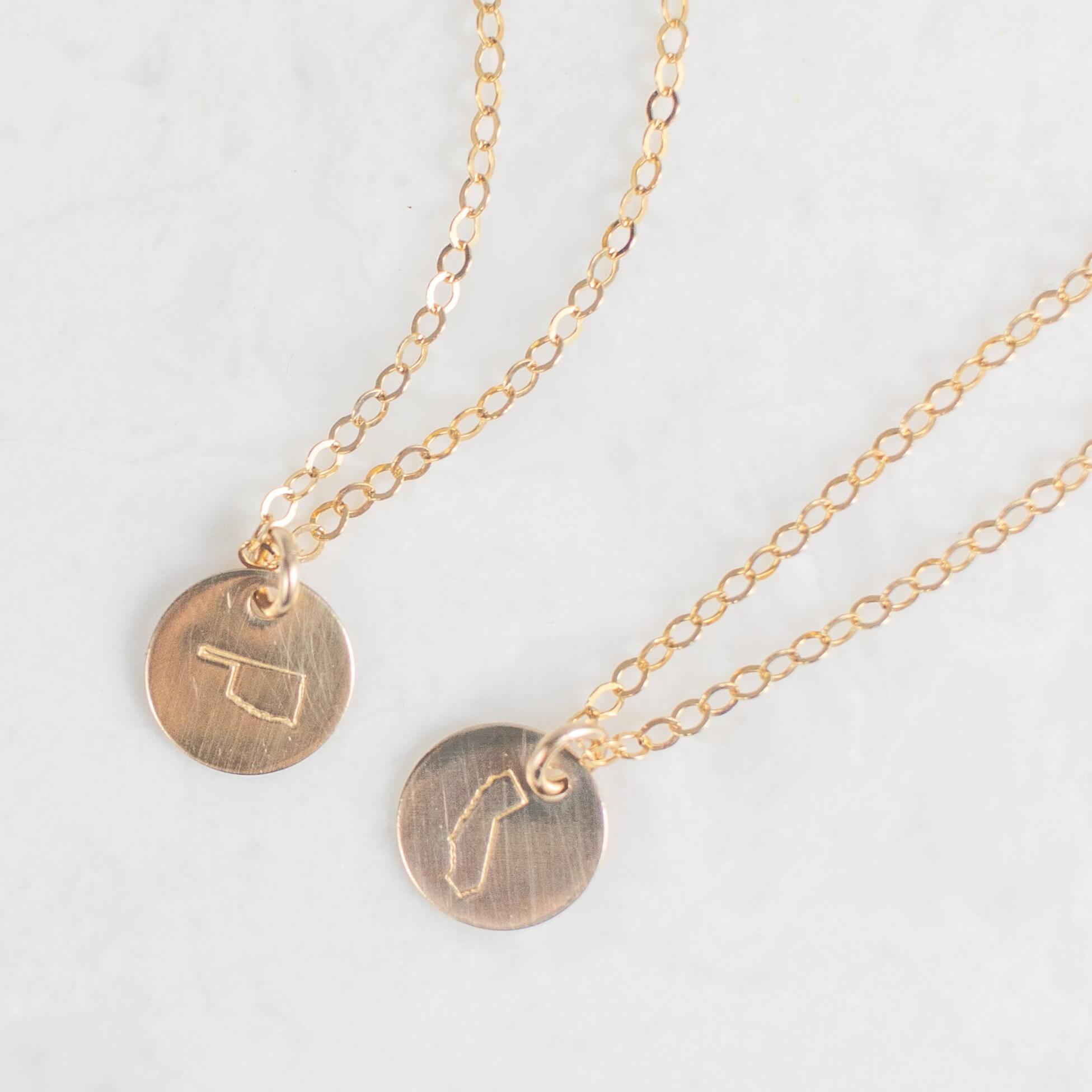 California Gold Disc Necklace