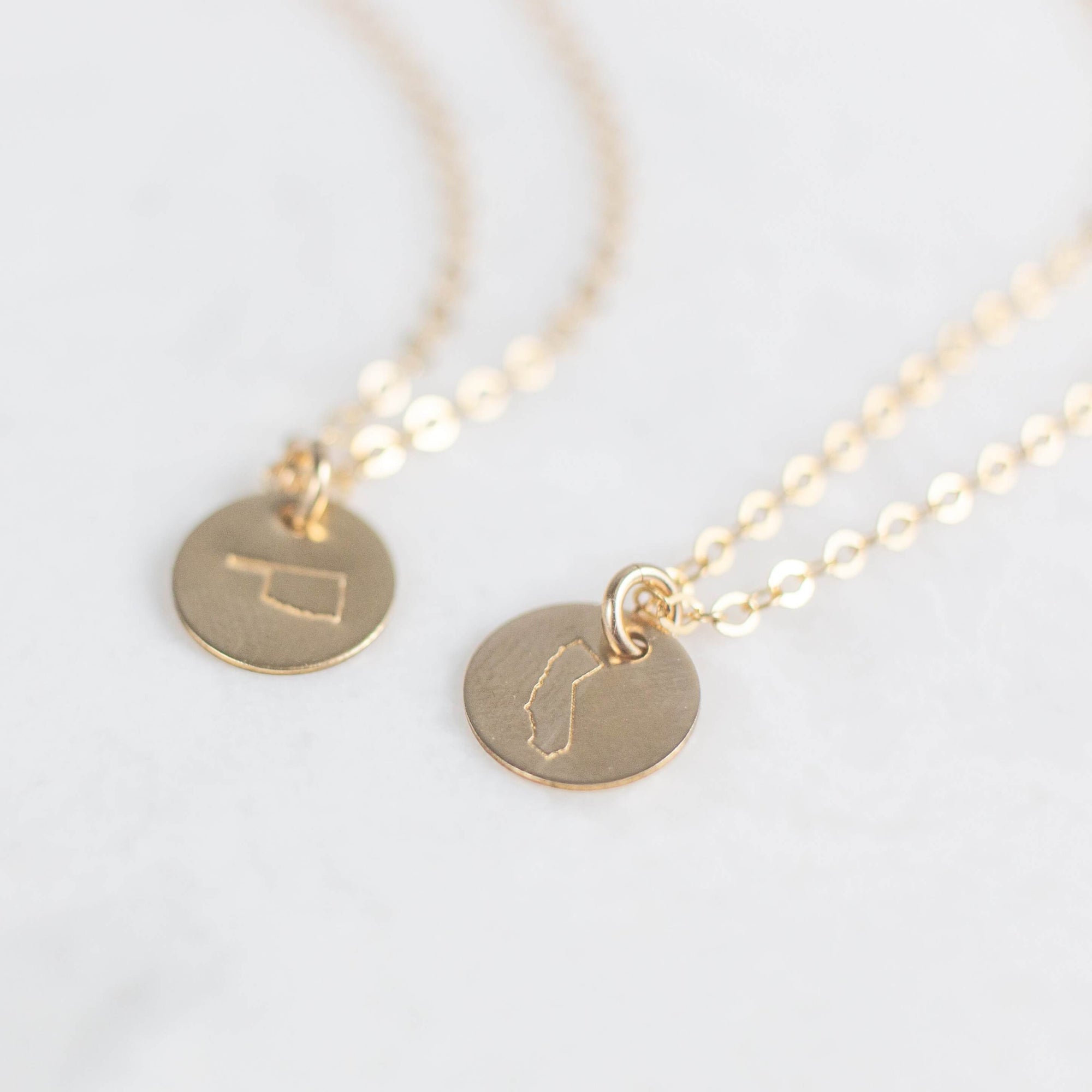 Gold California Disc Necklace