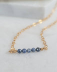 Adalene Sapphire Bar Necklace | September Birthstone Necklace - Good Wknd