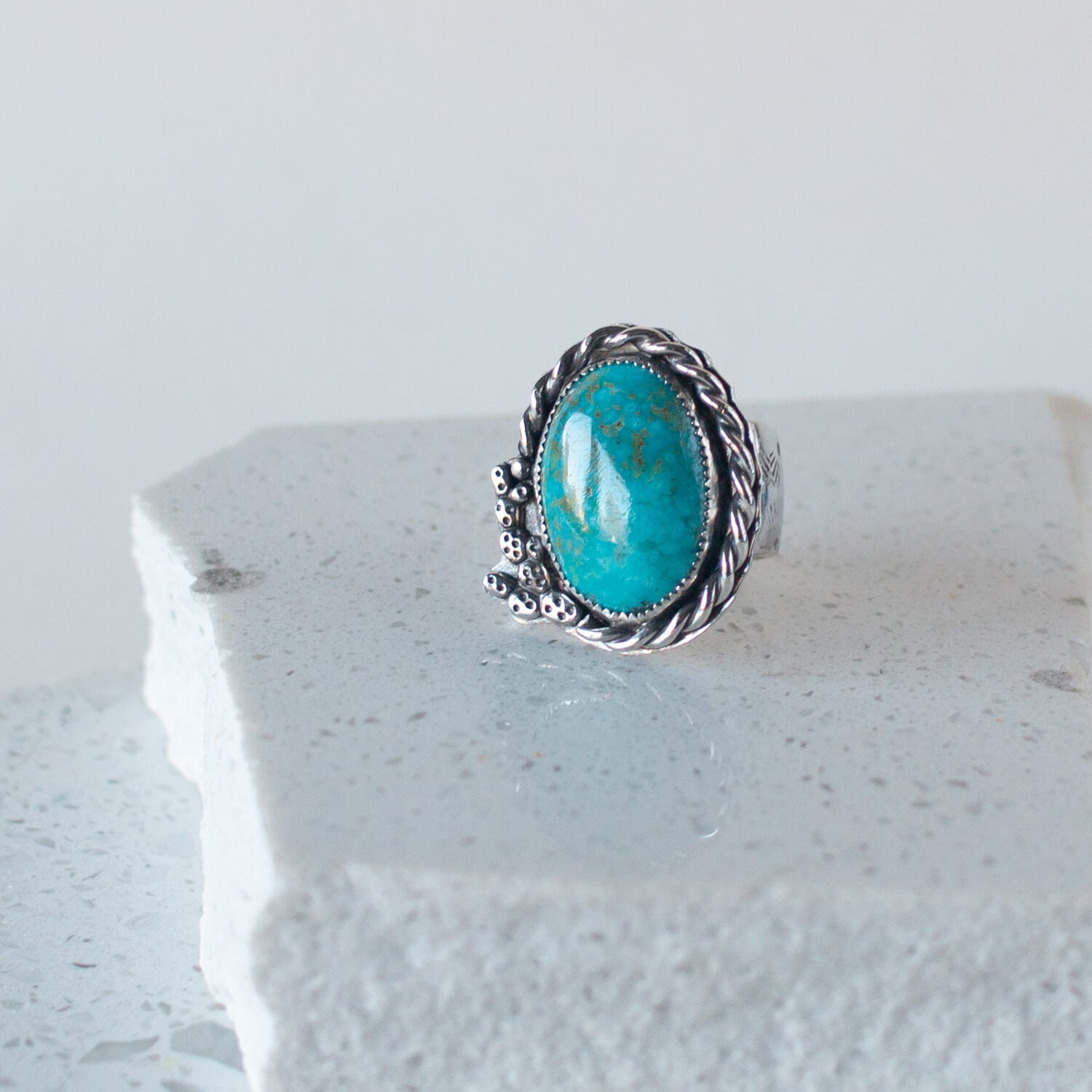 Cactus Turquoise Ring - Desert Sky