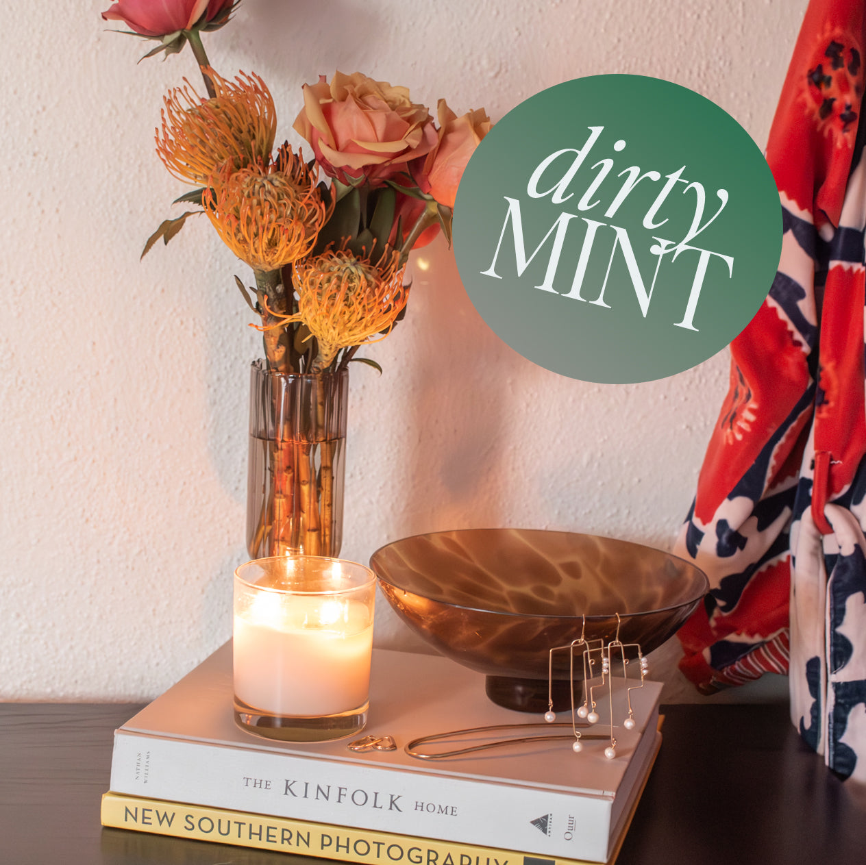 dirty mint scented candle