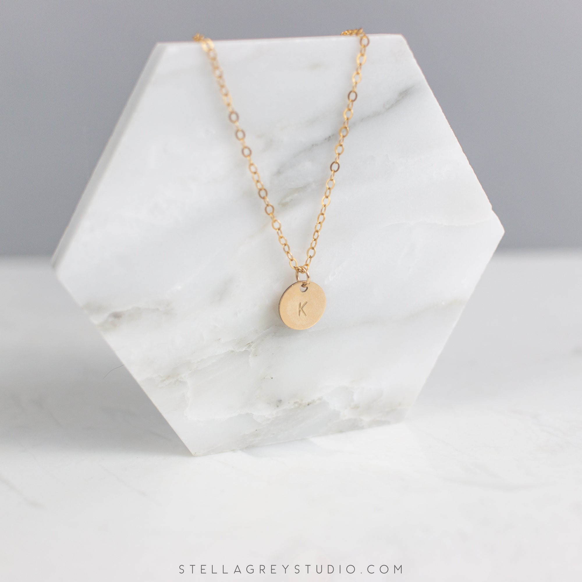 salome necklace with initials gold