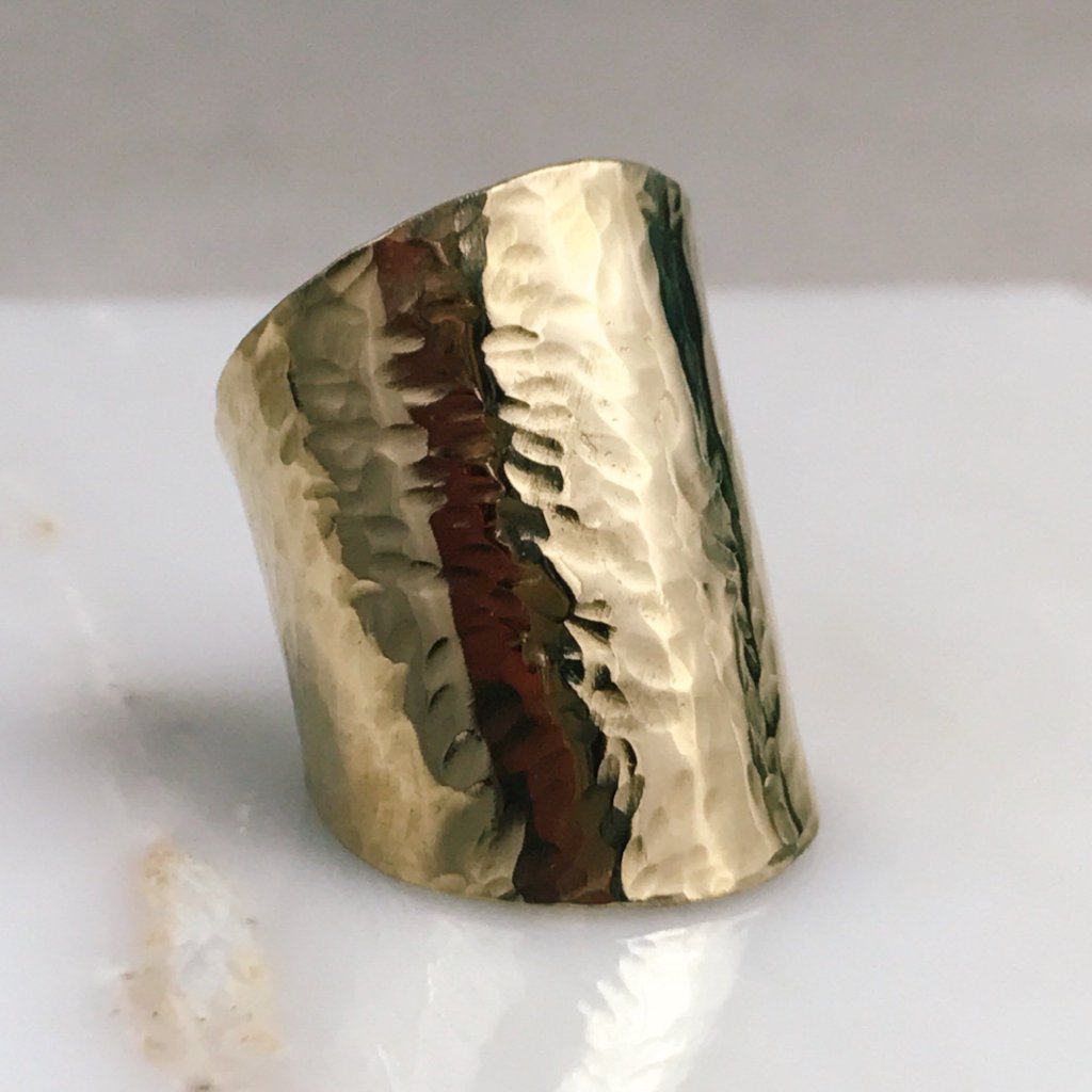 Alloy - Hammered Brass Ring