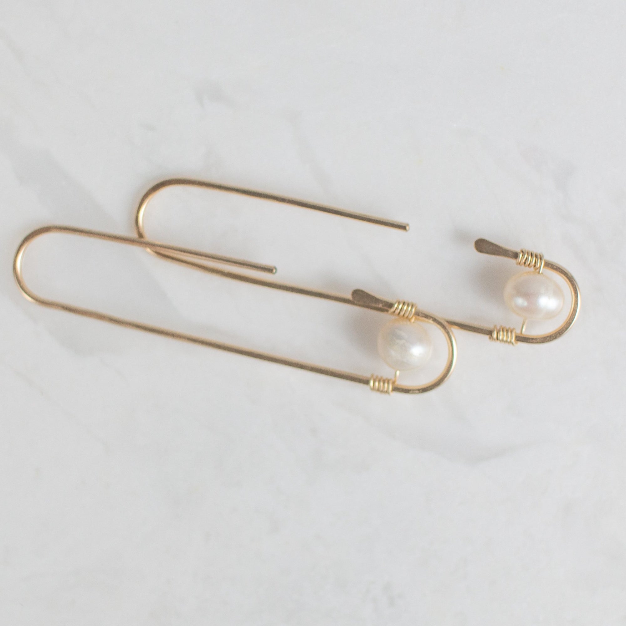 Zosia architectural pearl earrings