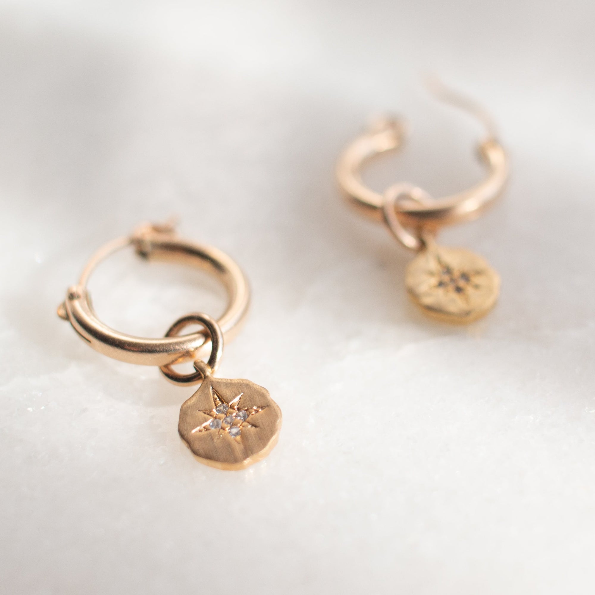 gold huggie hoop earrings