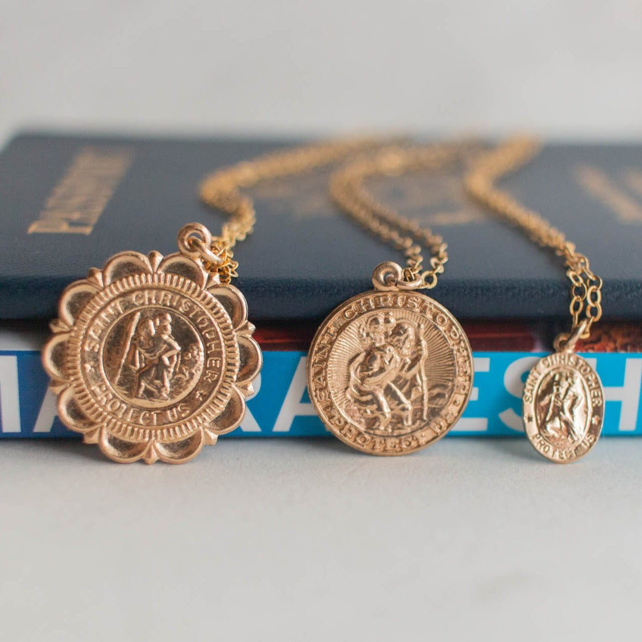 st christopher pendant necklace