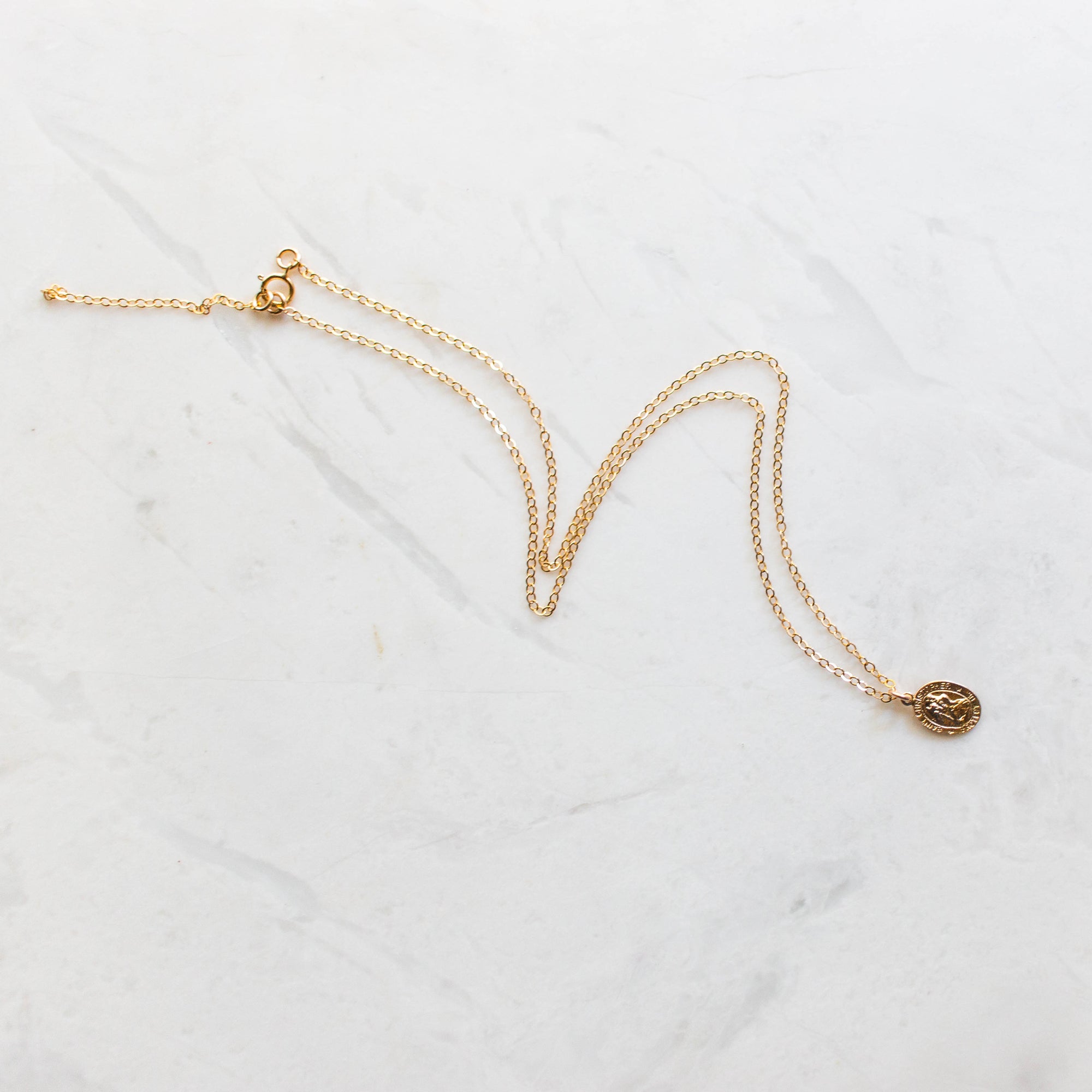 Small St. Christopher Gold Pendant Necklace