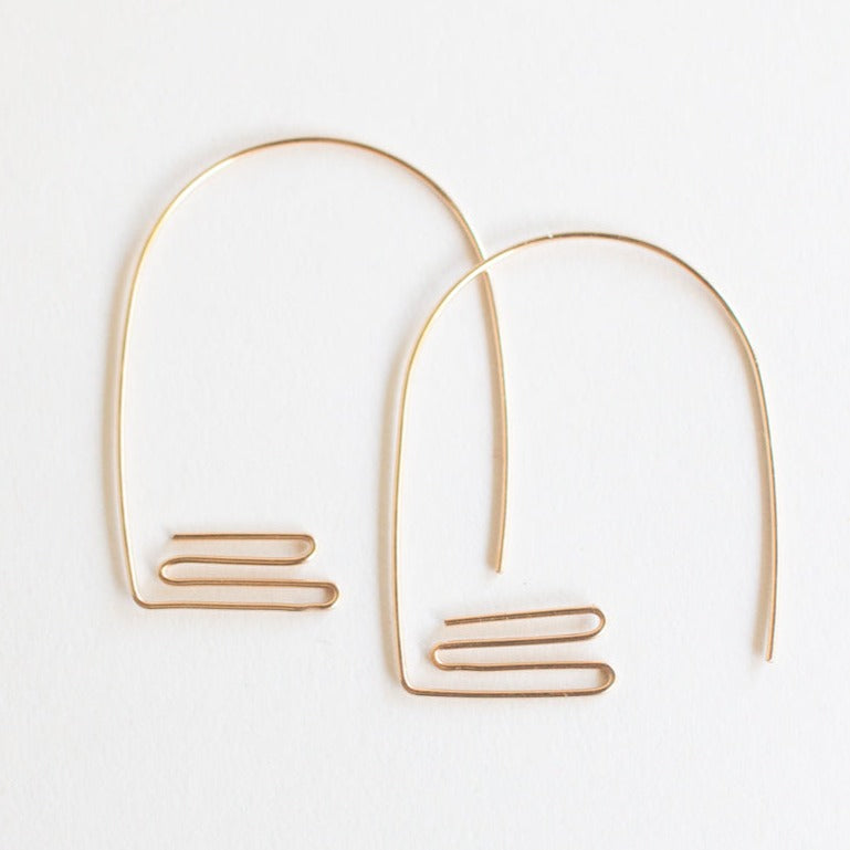 geometric gold earrings