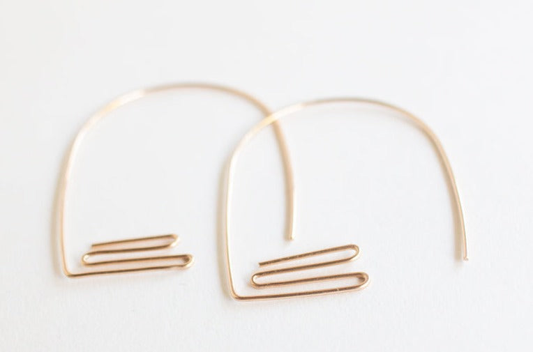 geometric gold statement earrings