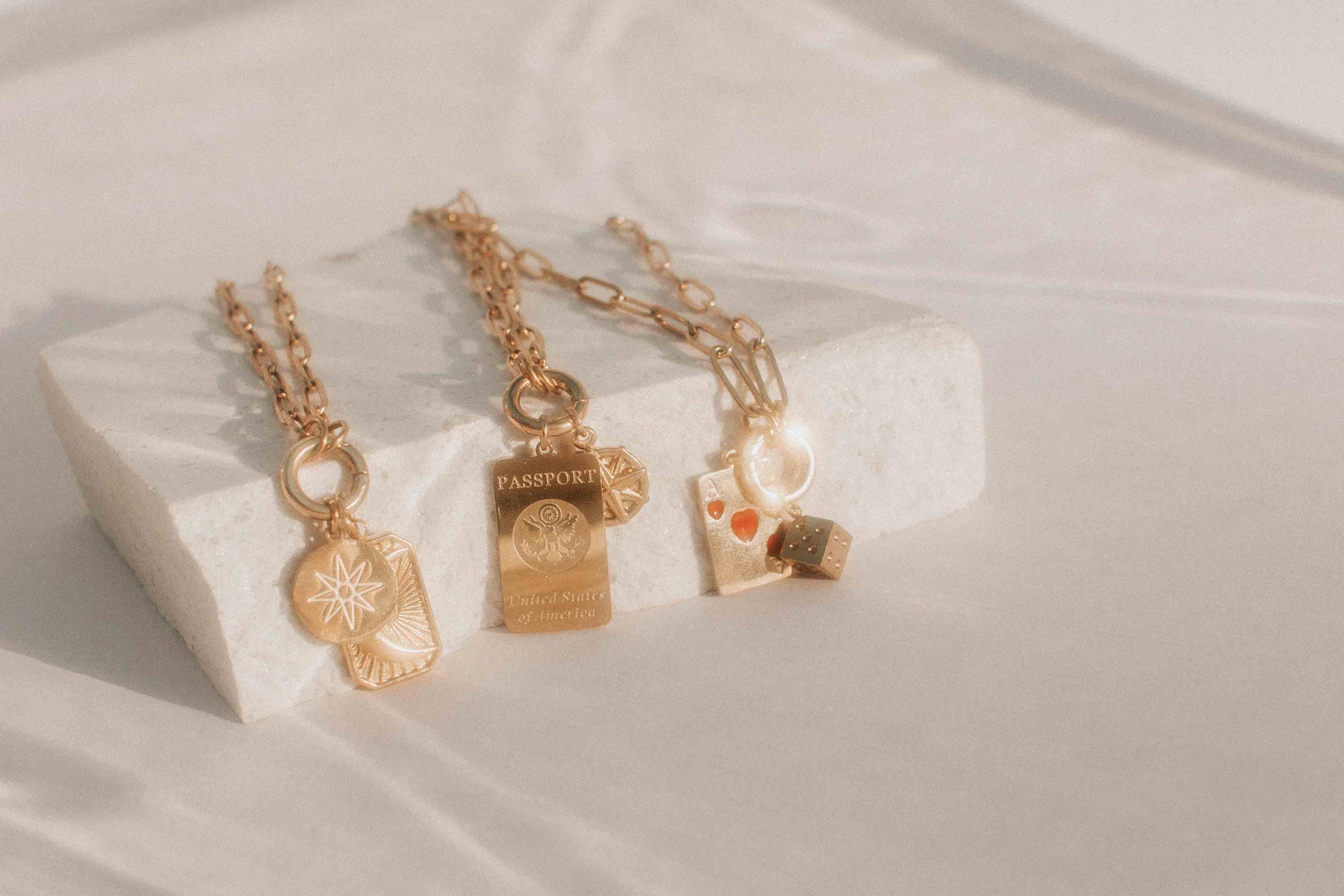 gold charm necklaces