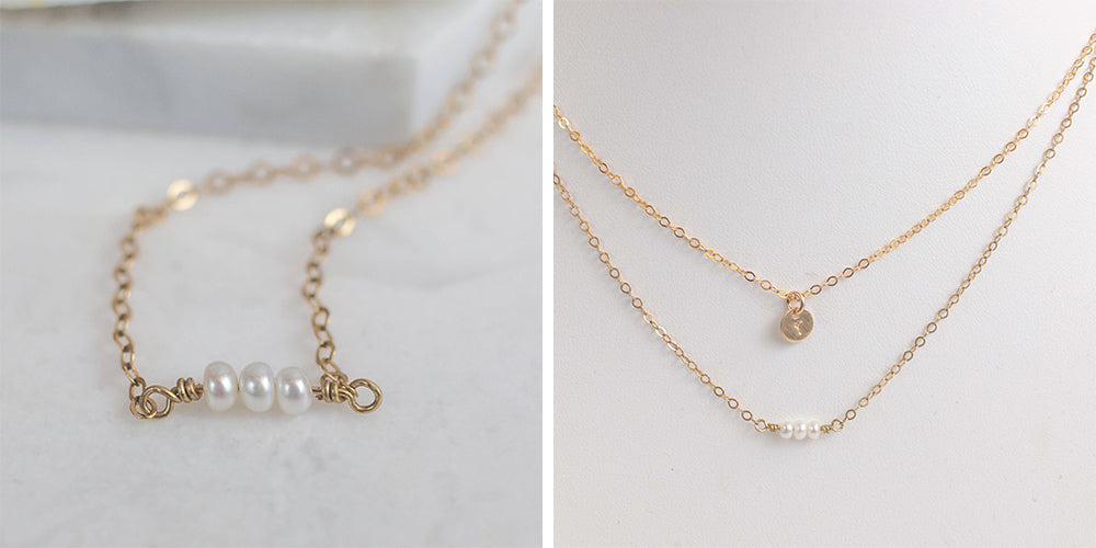 amara dainty pearl necklace