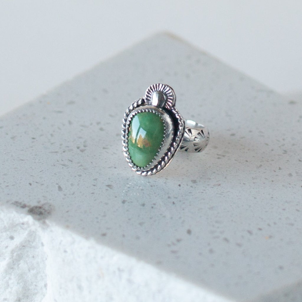 Emerald Valley Turquoise Ring - Size 6.75 - Desert Sky