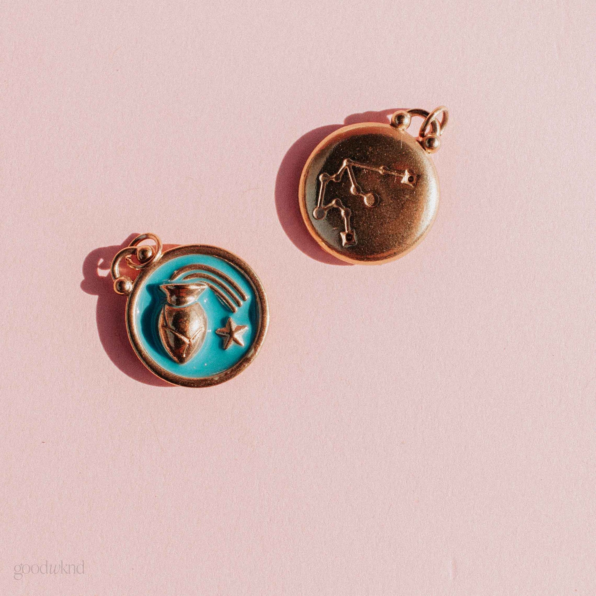 18k stainless steel zodiac charm, tarnish resistant