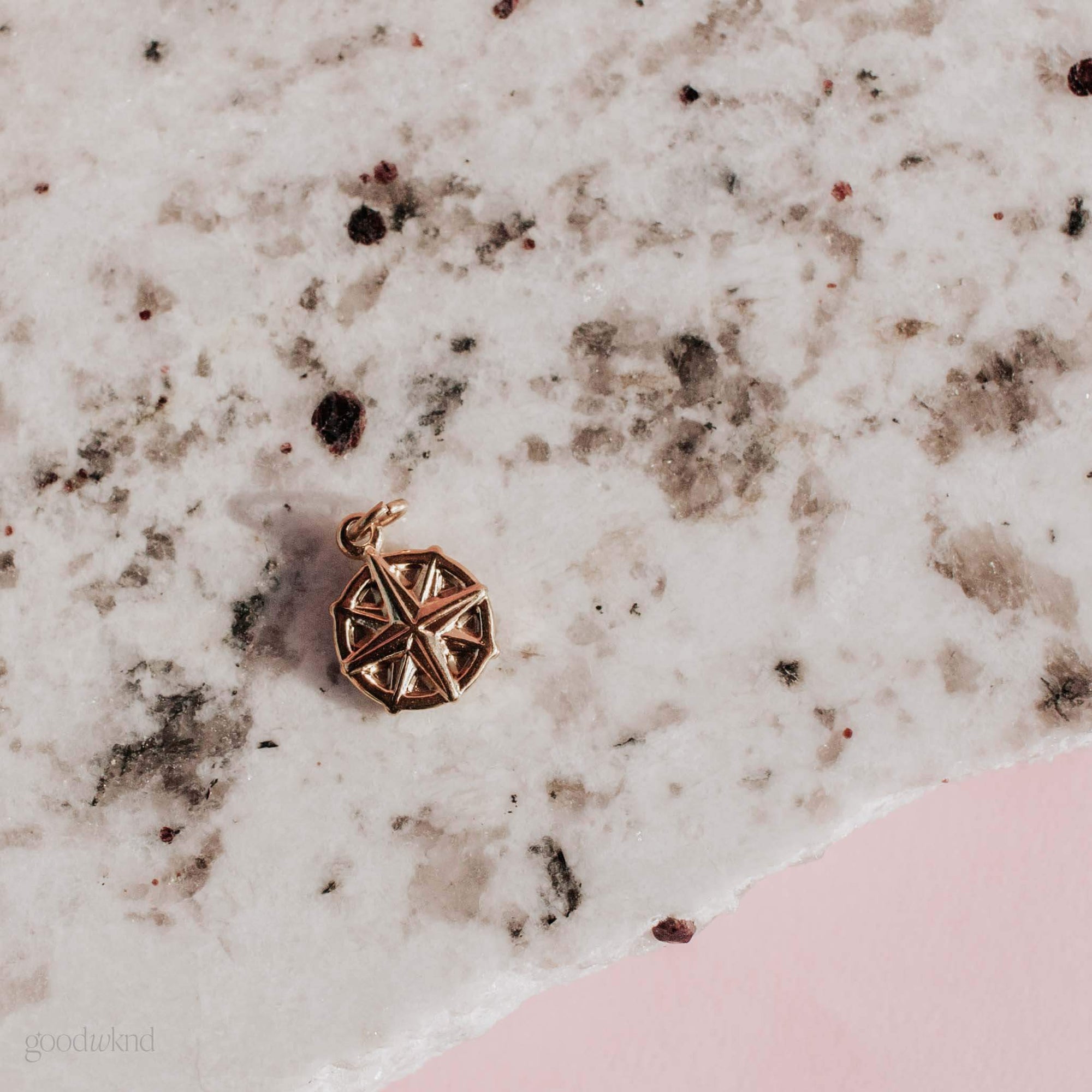 waterproof, tarnish resistant gold charm from stainless steel