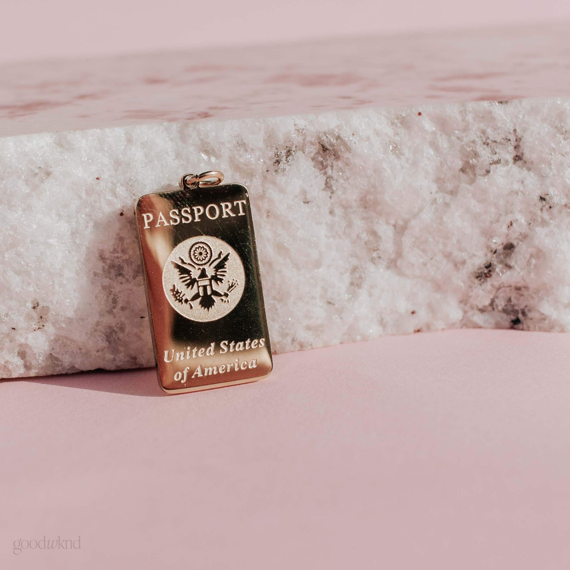 hypoallergenic stainless steel passport charm