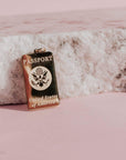hypoallergenic stainless steel passport charm