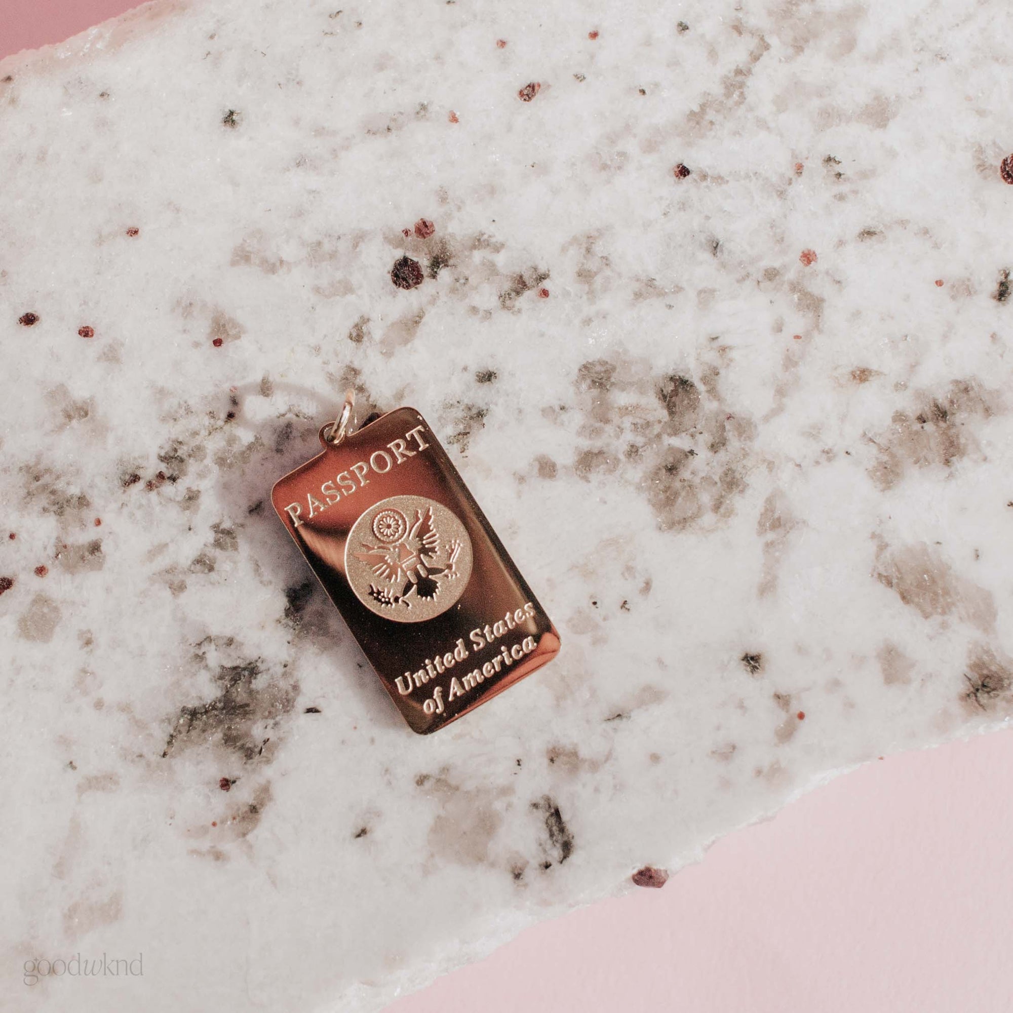 tarnish resistant waterproof passport charm