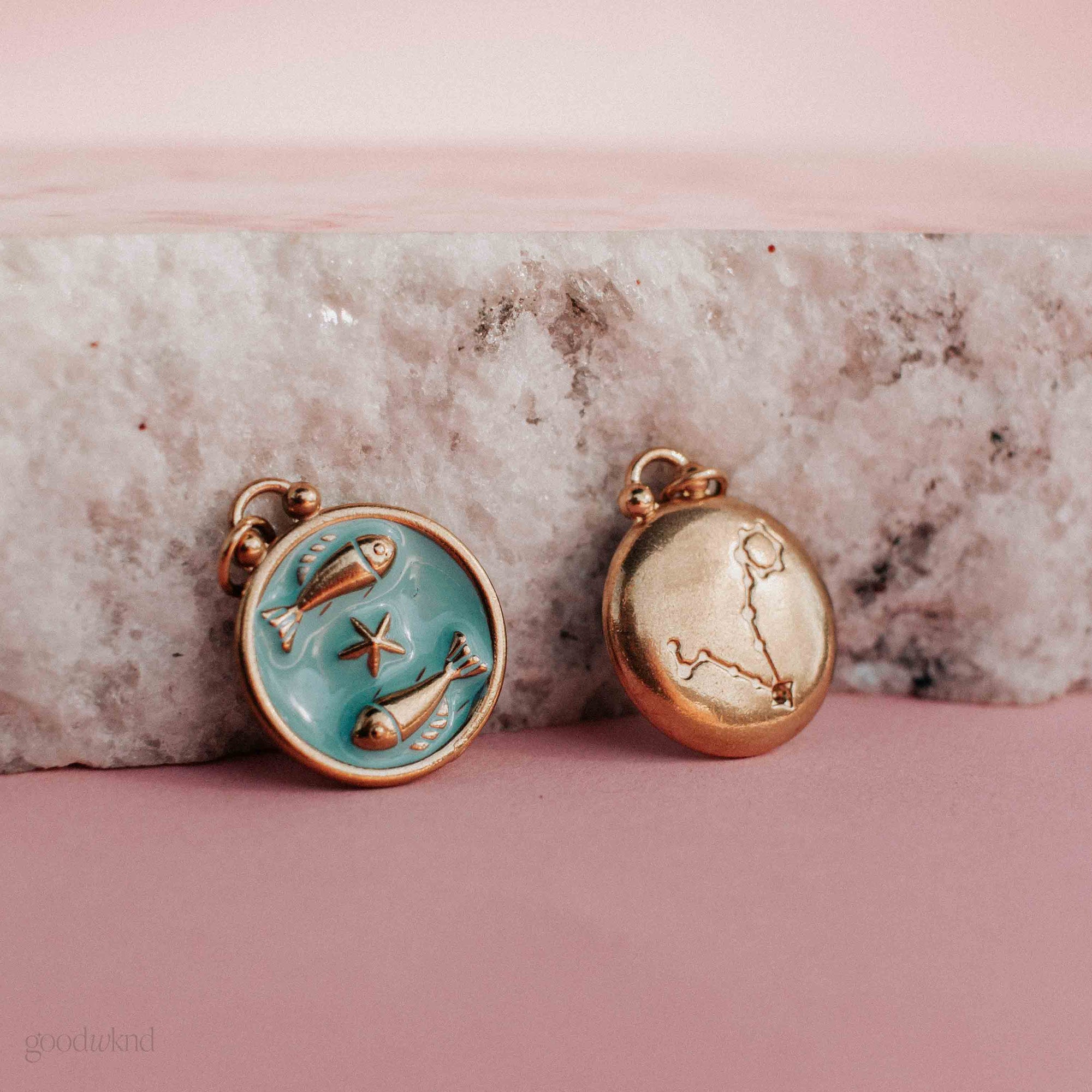 non tarnish stainless steel pisces zodiac charm