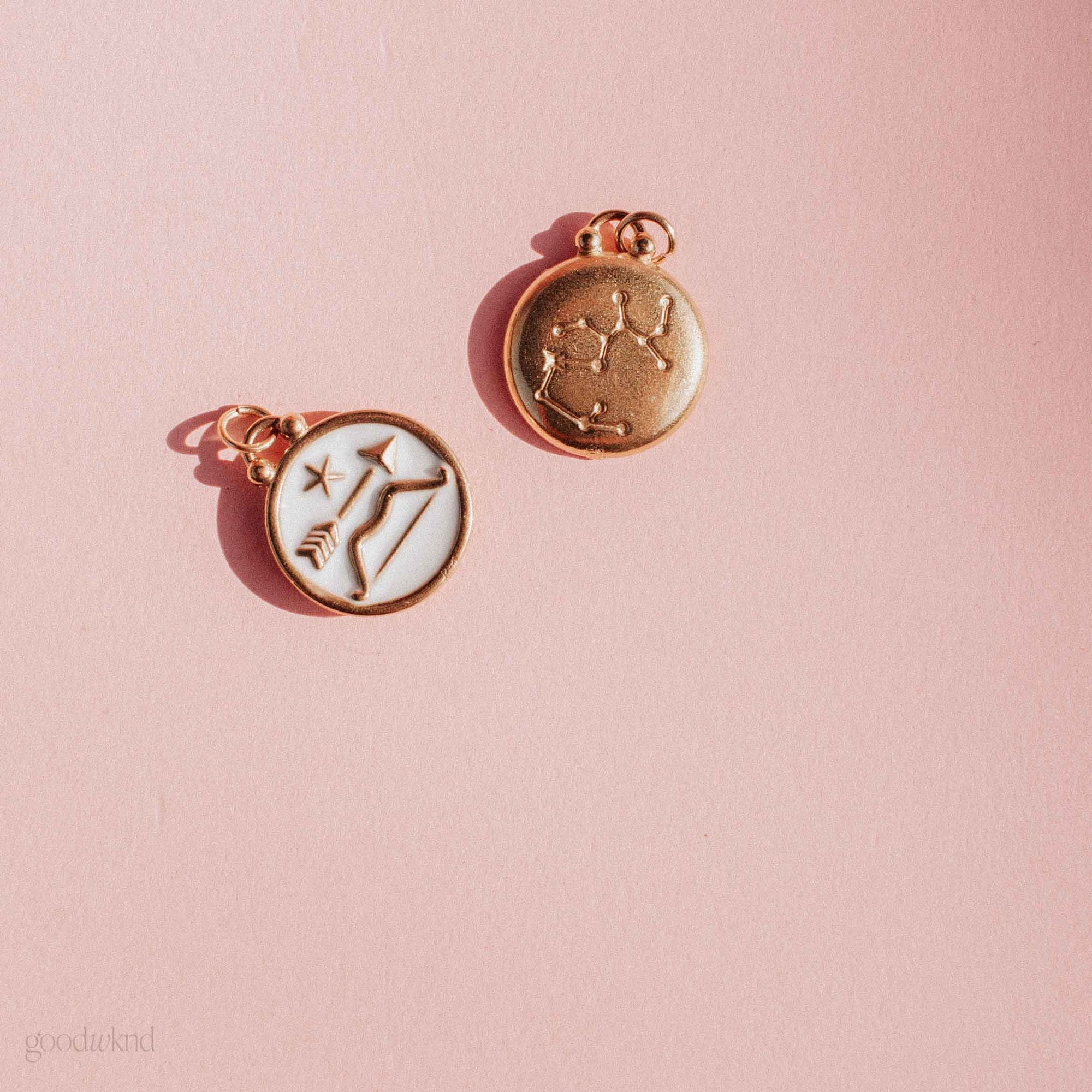 tarnish resistant gold Sagittarius charm