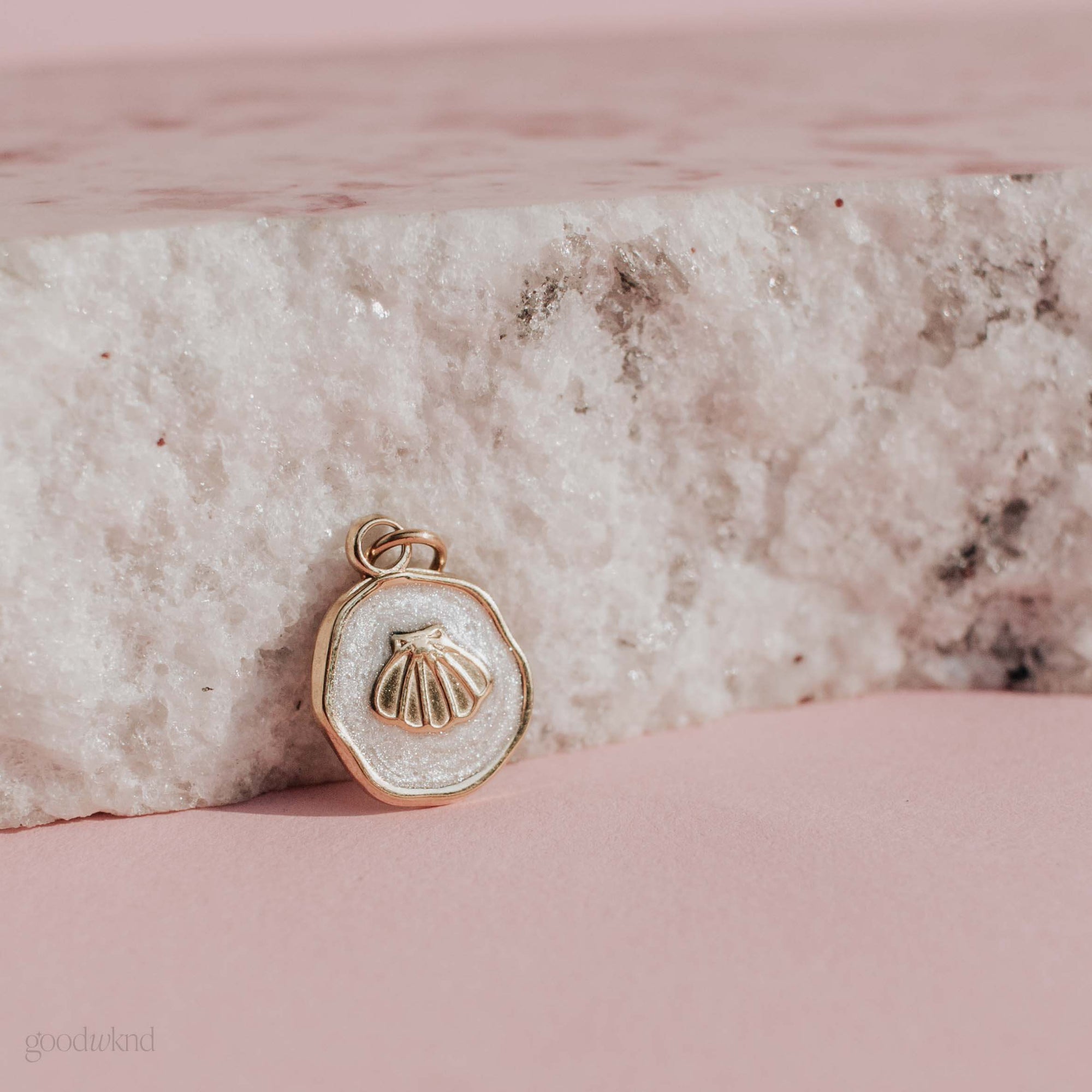 non tarnish gold seashell charm