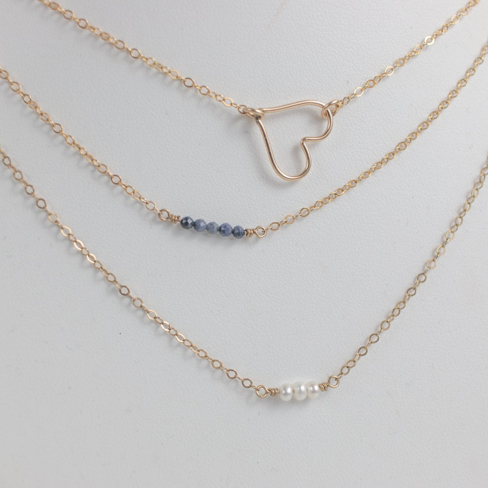 Adalene Sapphire Bar Necklace | September Birthstone Necklace - Good Wknd