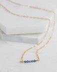 Adalene Sapphire Bar Necklace | September Birthstone Necklace - Good Wknd