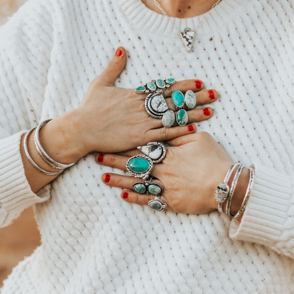 Sand Hill Turquoise Ring - Size 8.25 - Desert Sky - Good Wknd