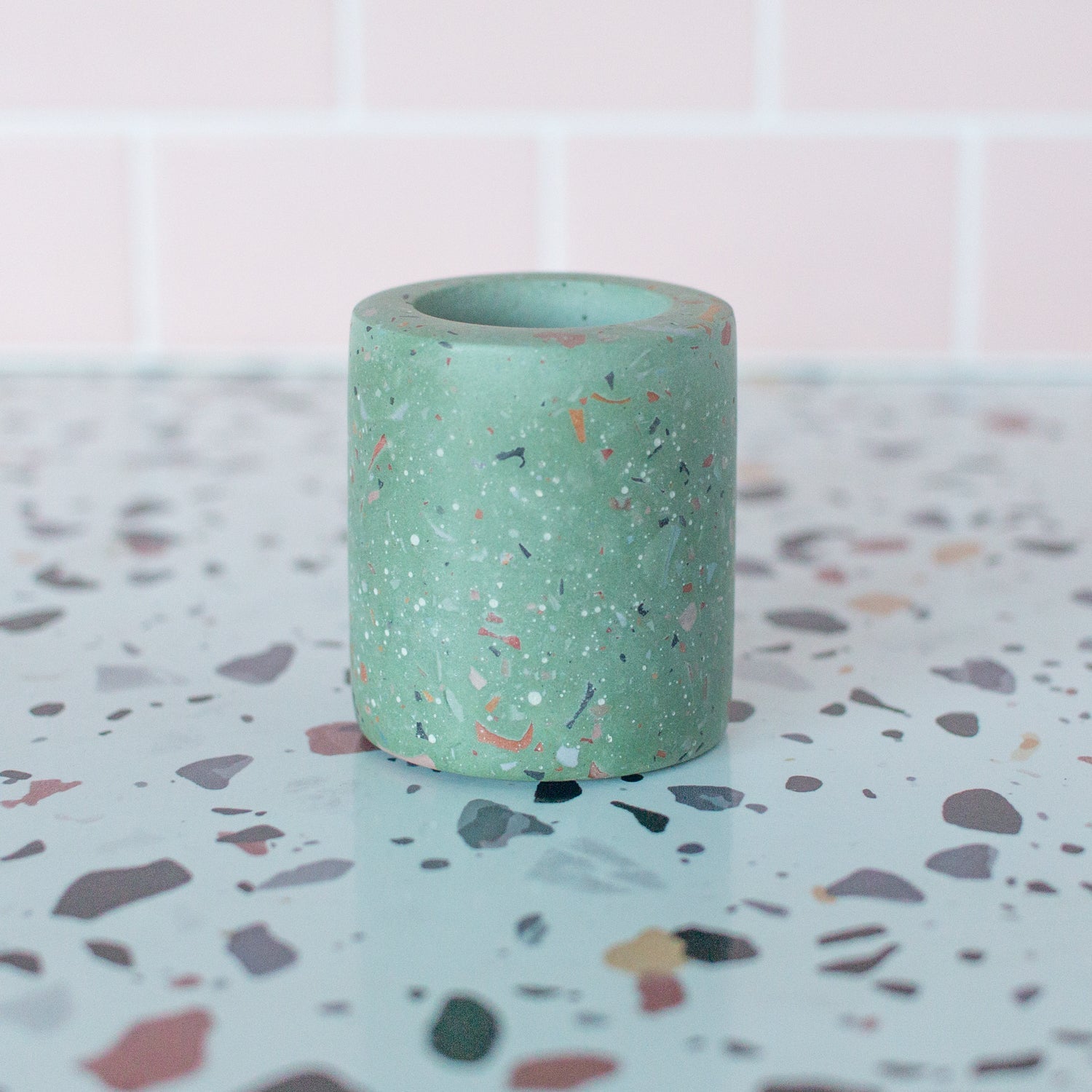 Small Concrete Terrazzo Match Holder with Striker - Good Wknd