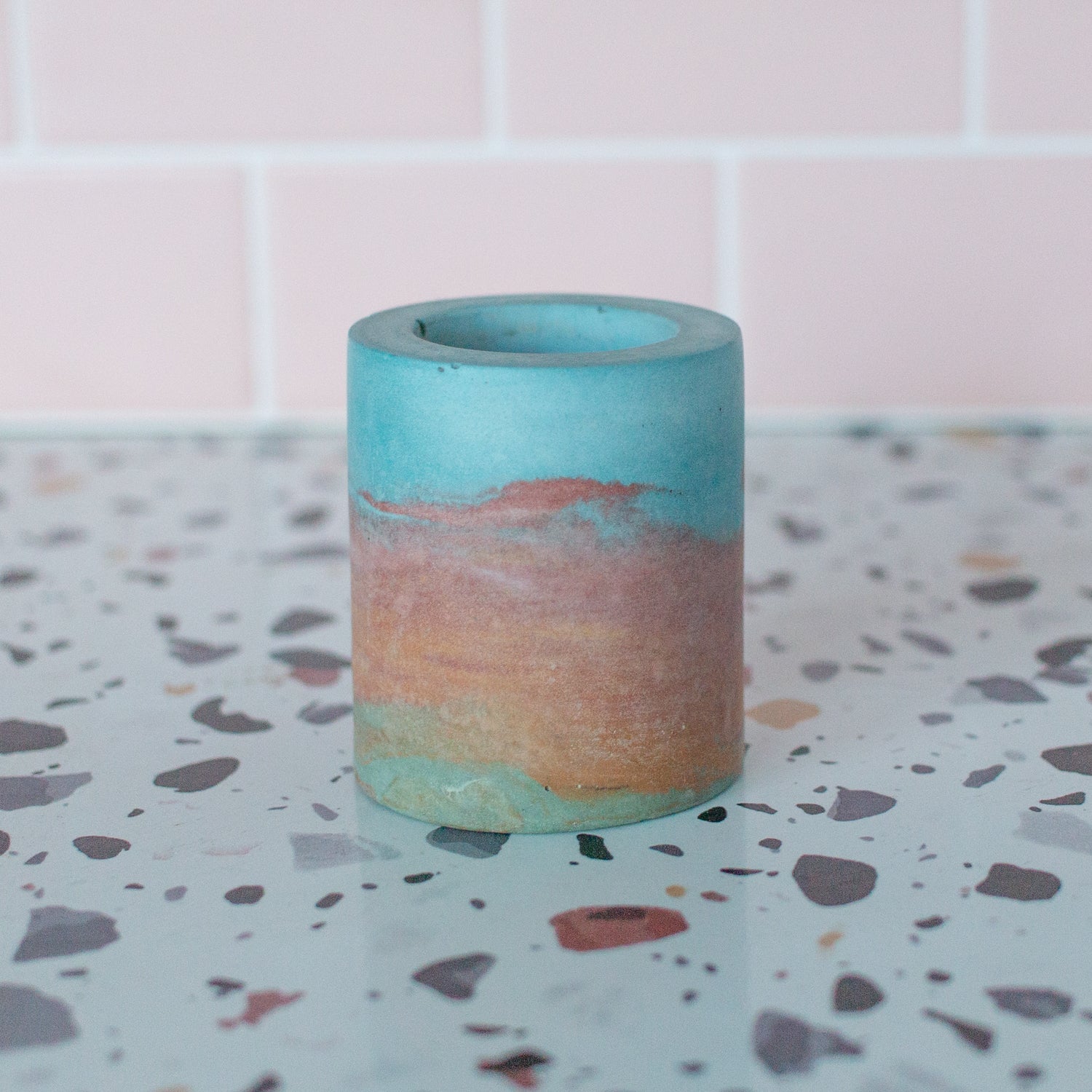 Small Concrete Terrazzo Match Holder with Striker - Good Wknd