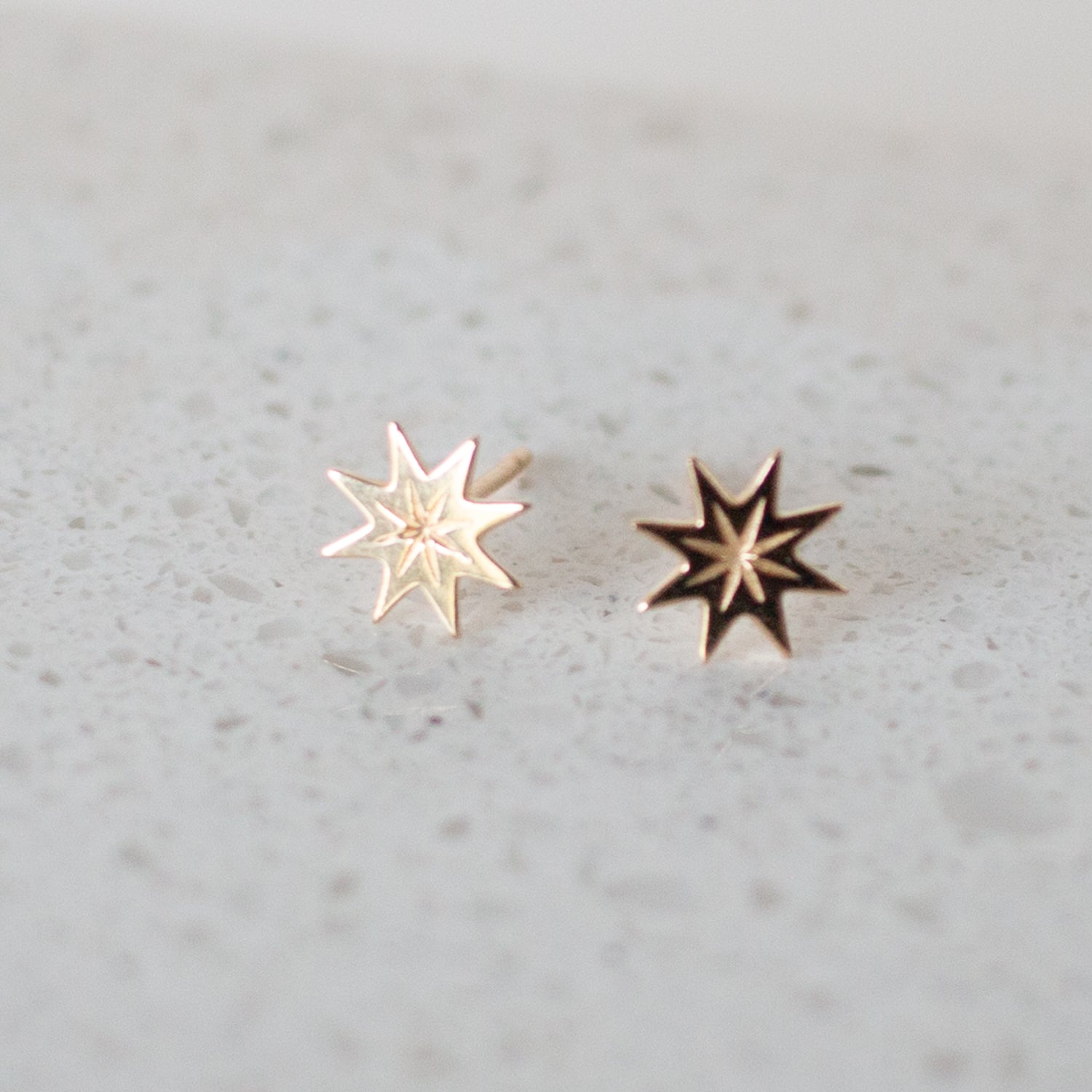Supernova 14k Solid Gold Stud Earrings - Good Wknd