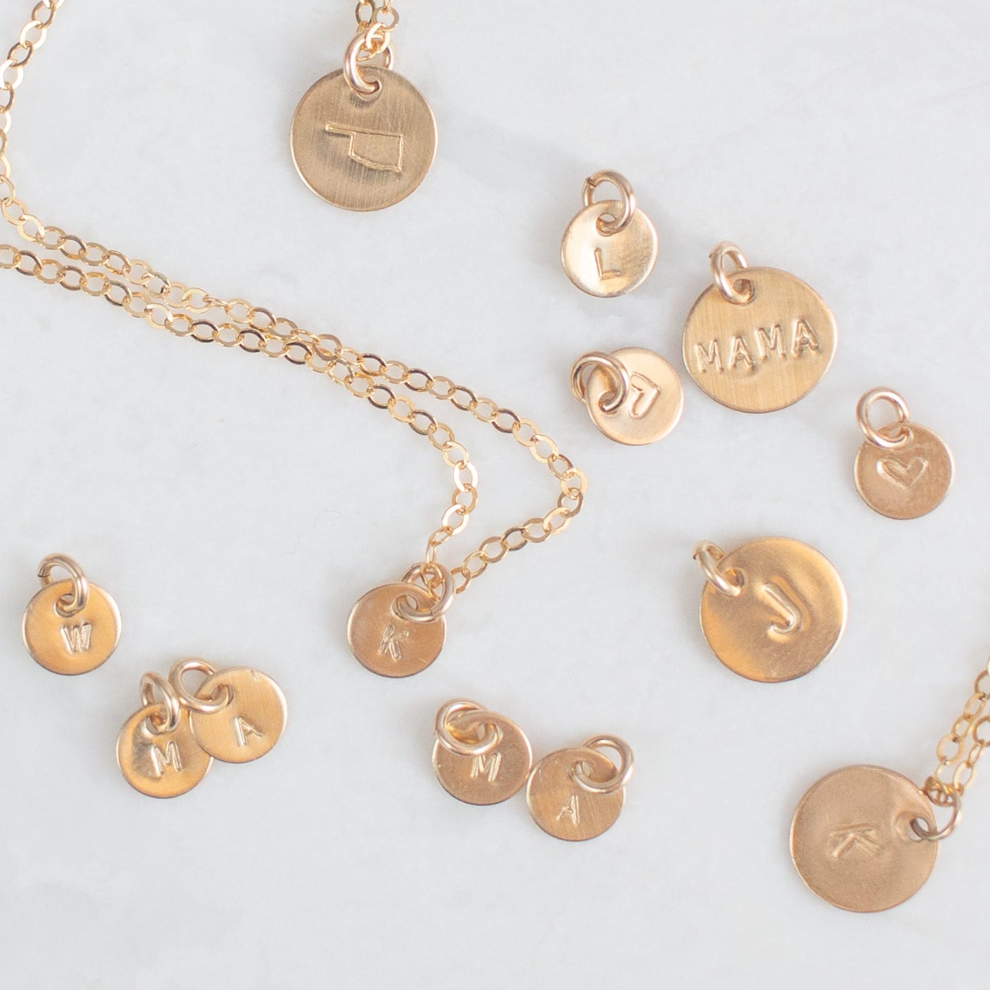 salome necklace with initials gold