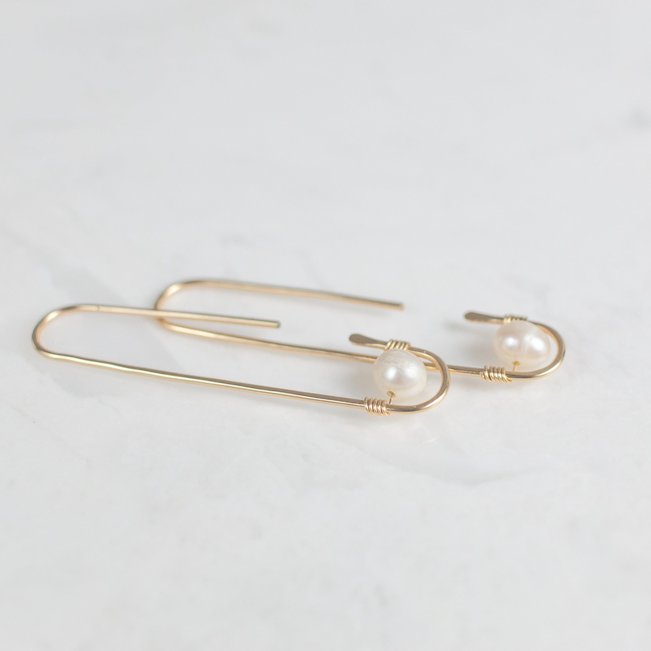 Zosia architectural pearl earrings
