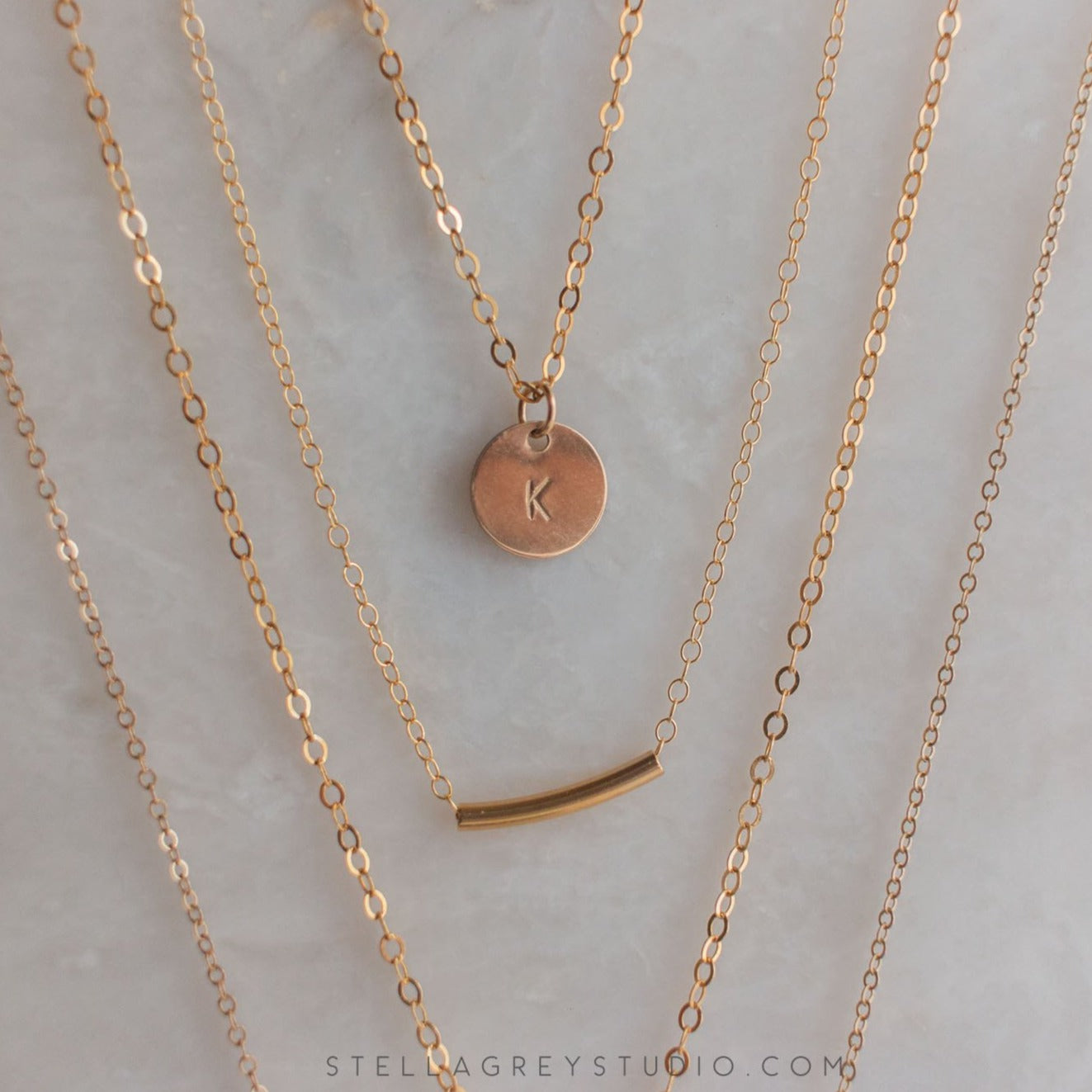 salome necklace with initials gold