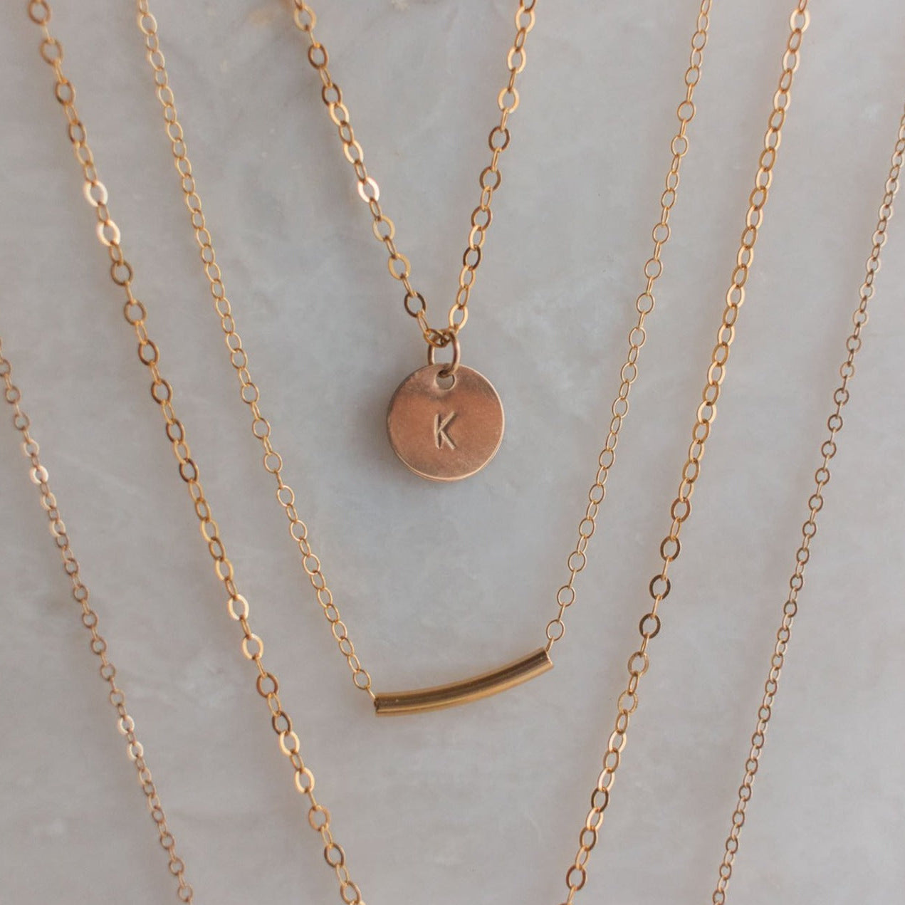 salome necklace with initials gold