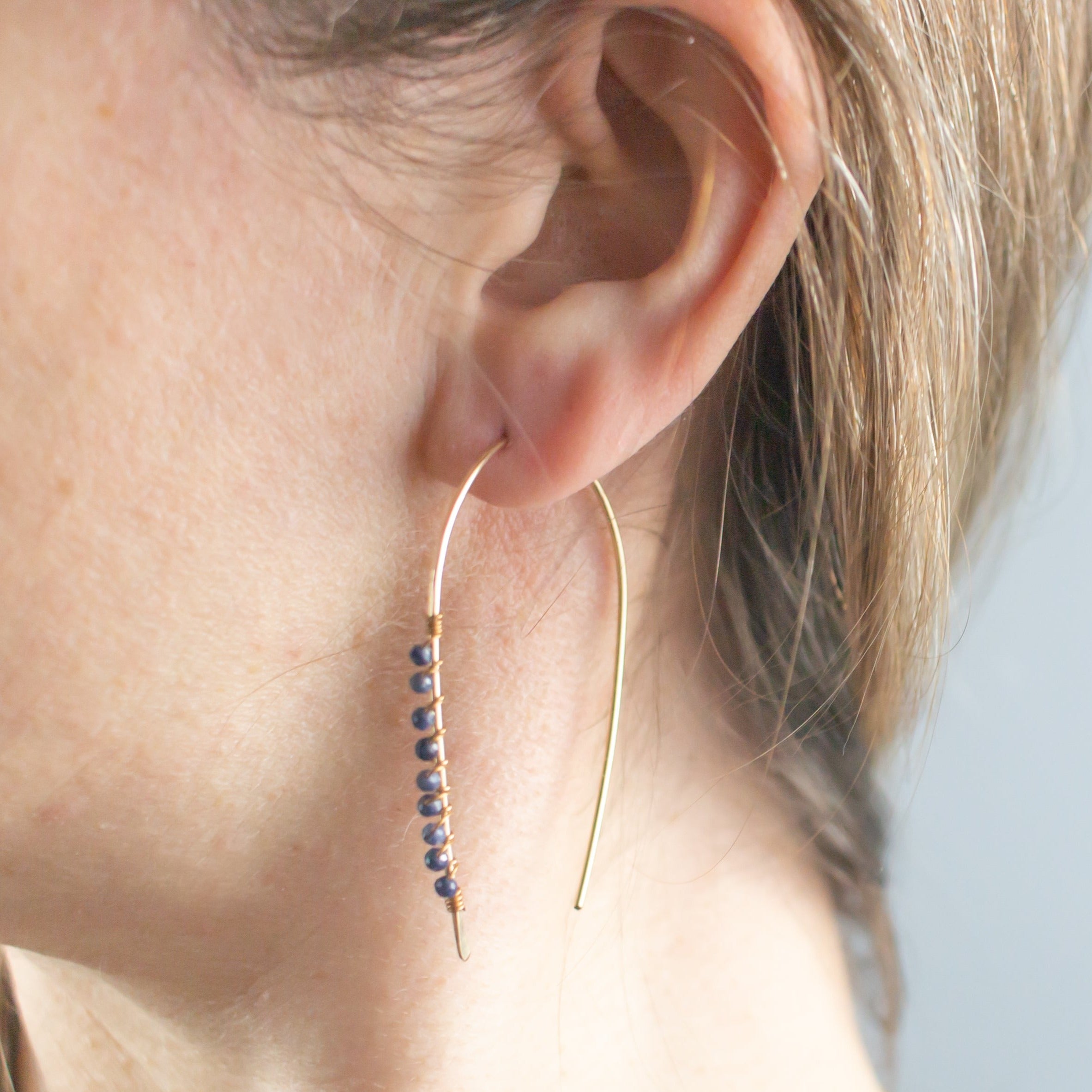 sapphire gold earrings