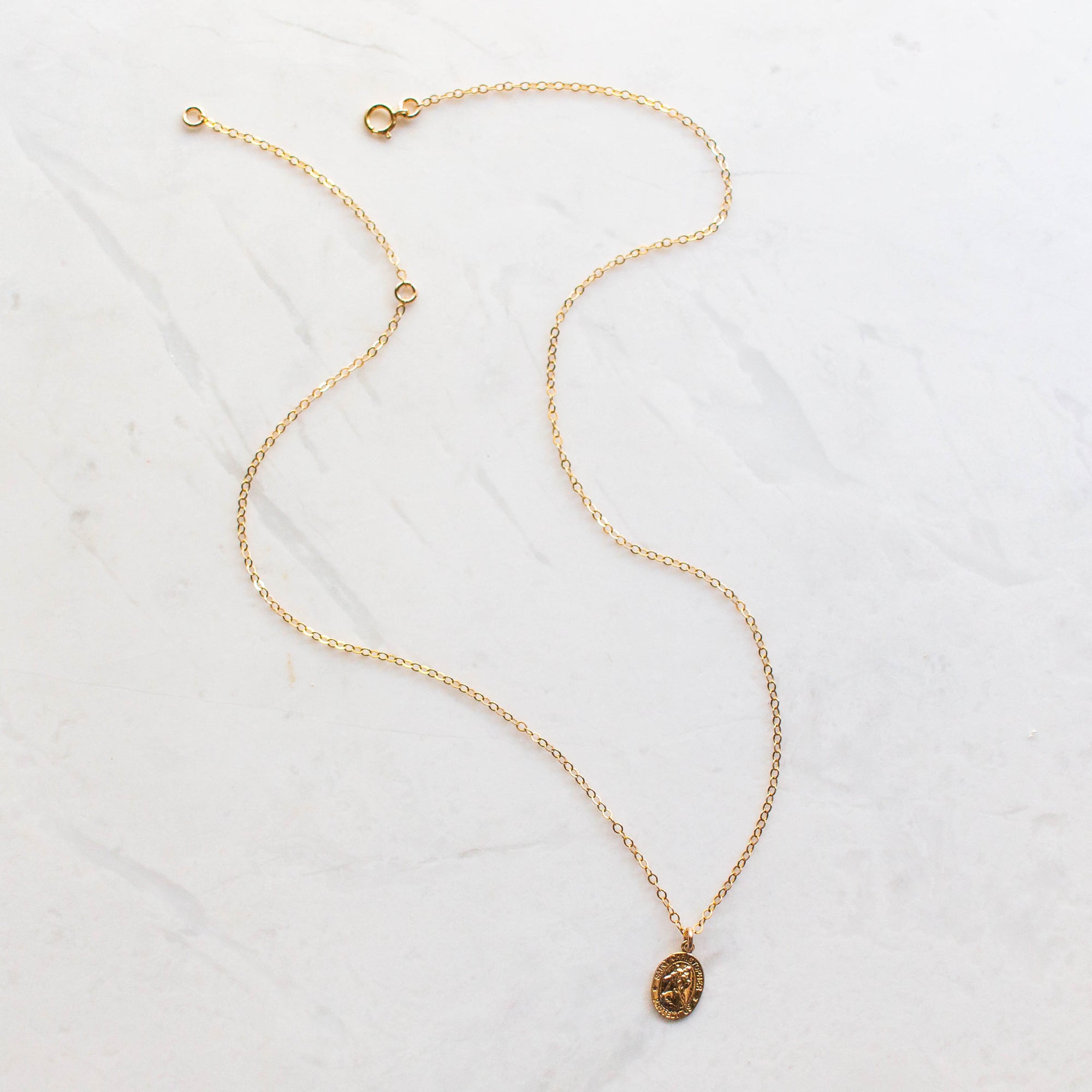 Small St. Christopher Gold Pendant Necklace