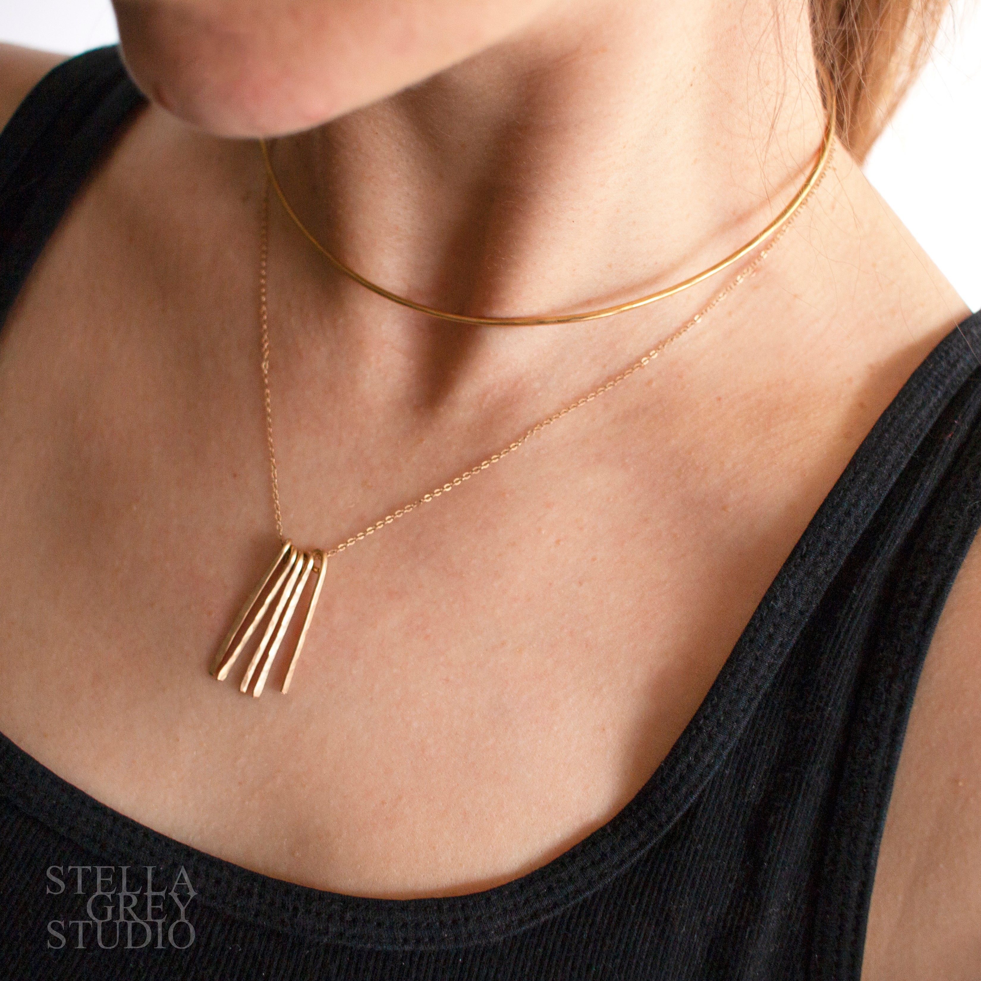 Brass collar outlet necklace