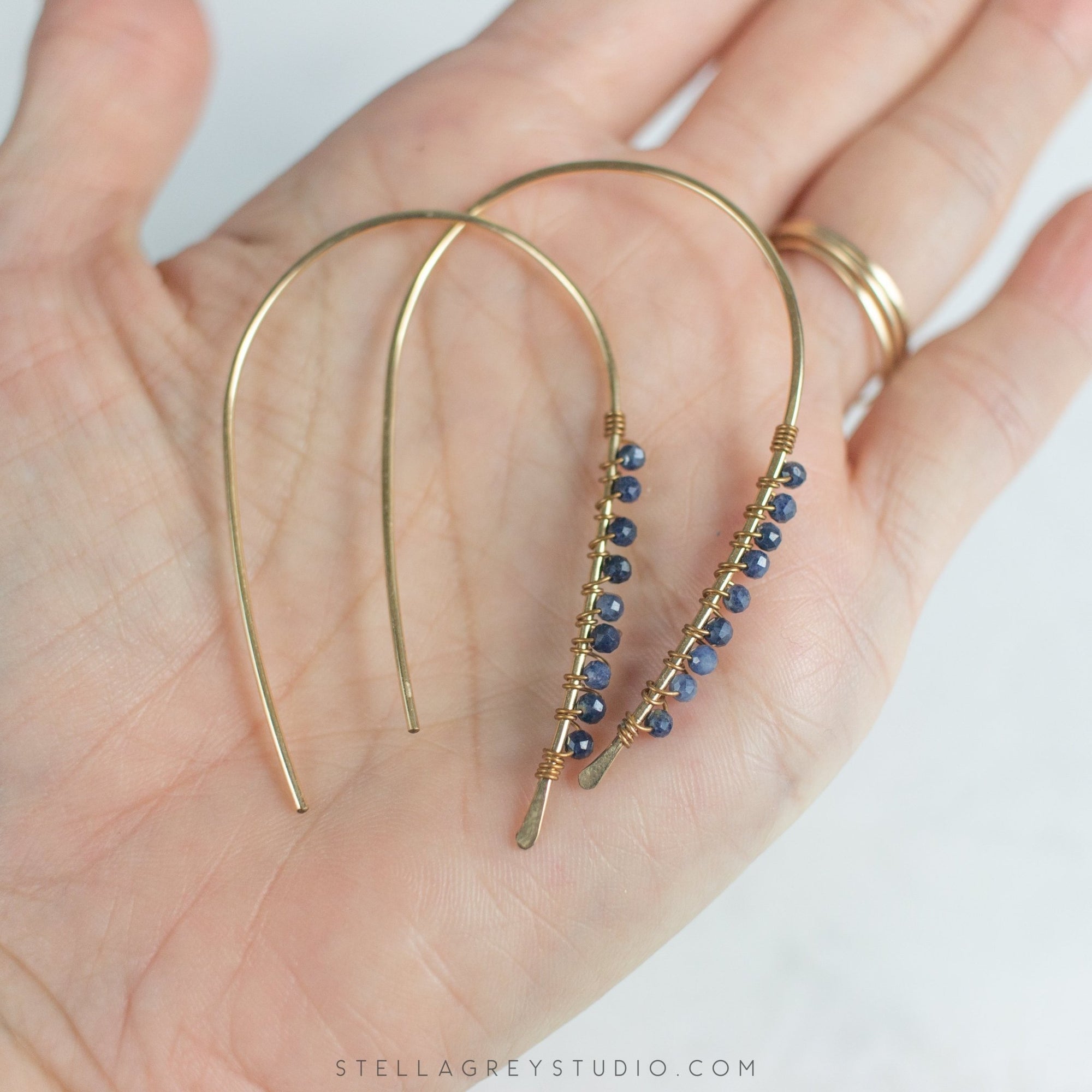 Greta Sapphire Statement Earrings - Good Wknd