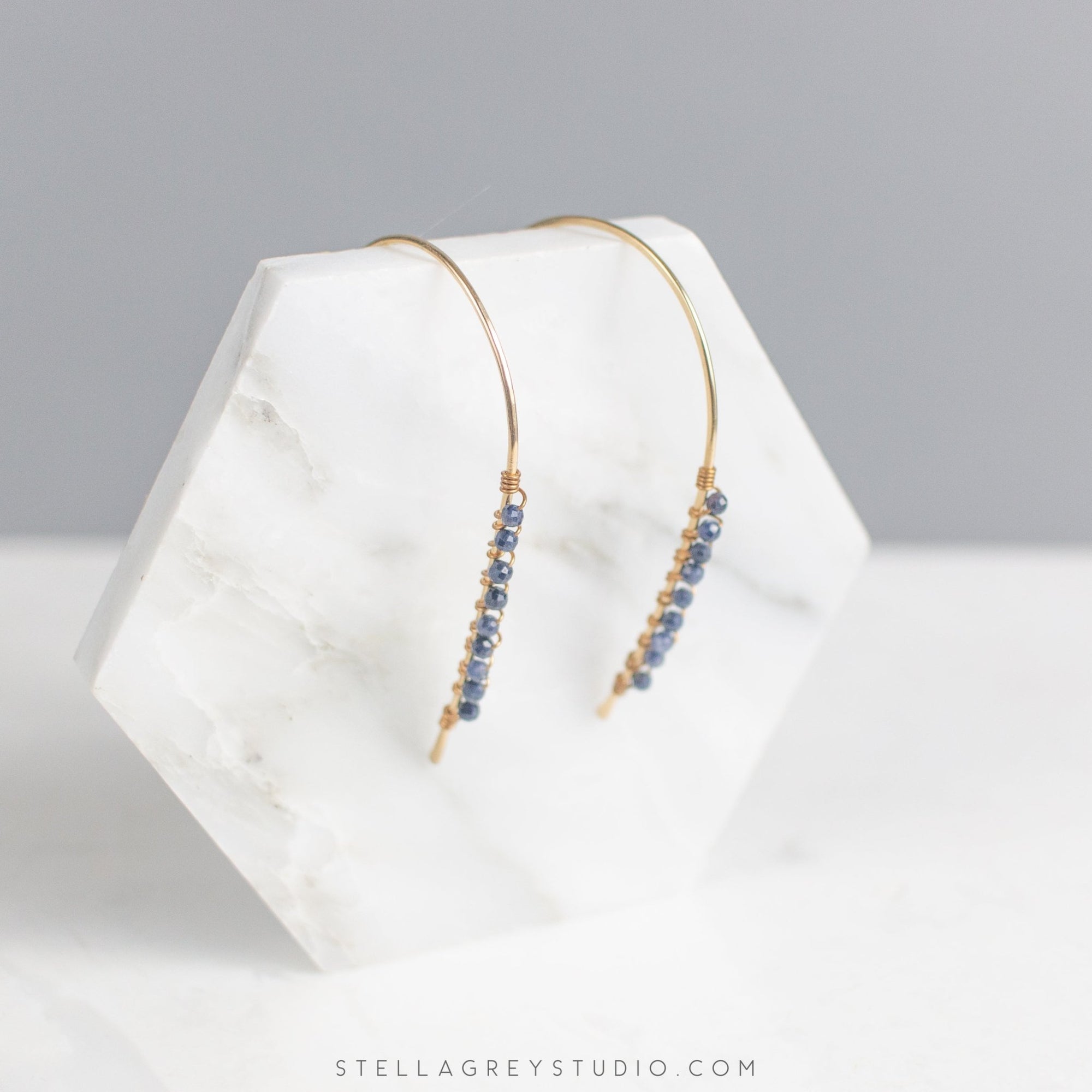 Greta Sapphire Statement Earrings - Good Wknd