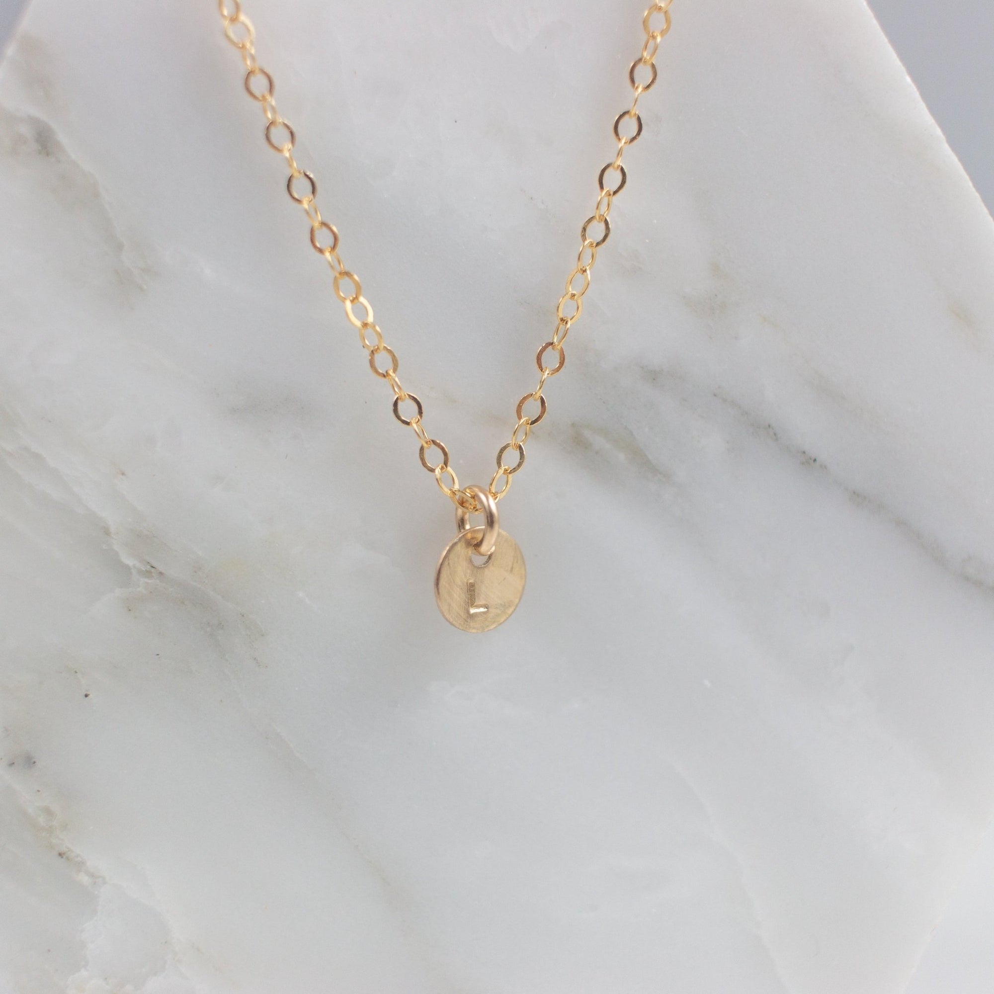 Lylou Personalized Initial Disc Necklace - 6mm - Good Wknd