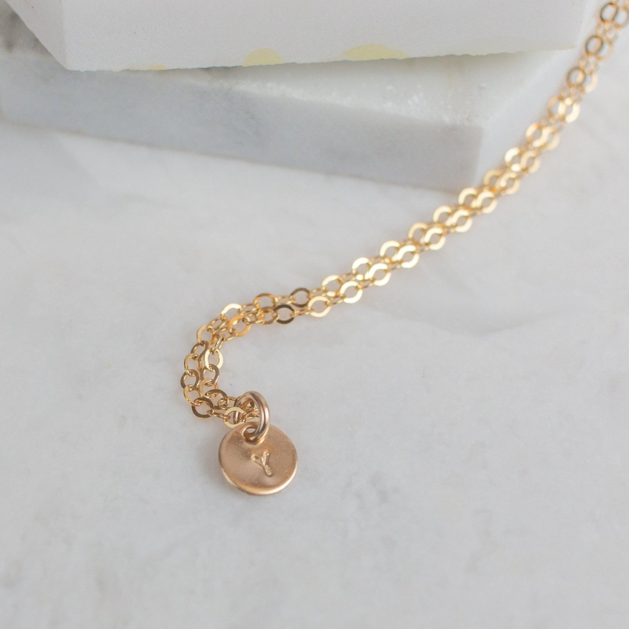 Lylou Personalized Initial Disc Necklace - 6mm - Good Wknd
