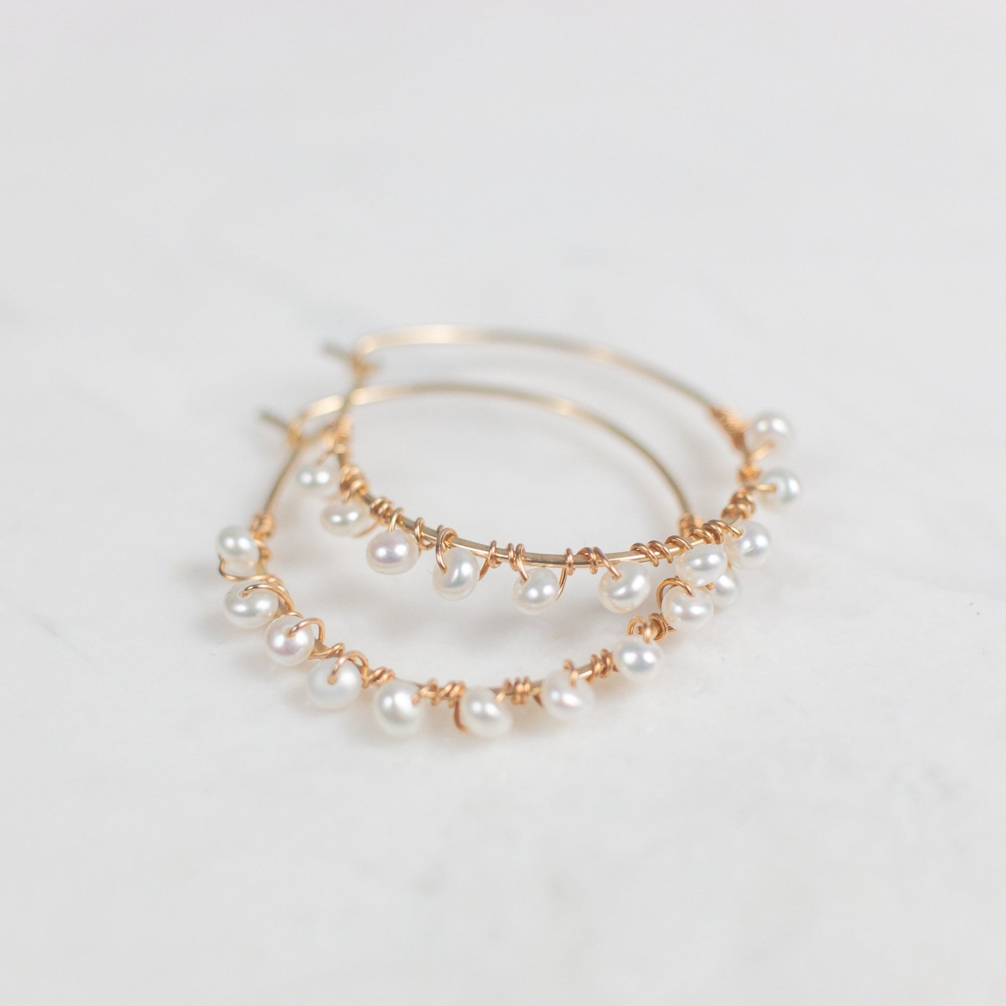 Milou Pearl Hoop Earrings | Modern Pearl Jewelry - Good Wknd