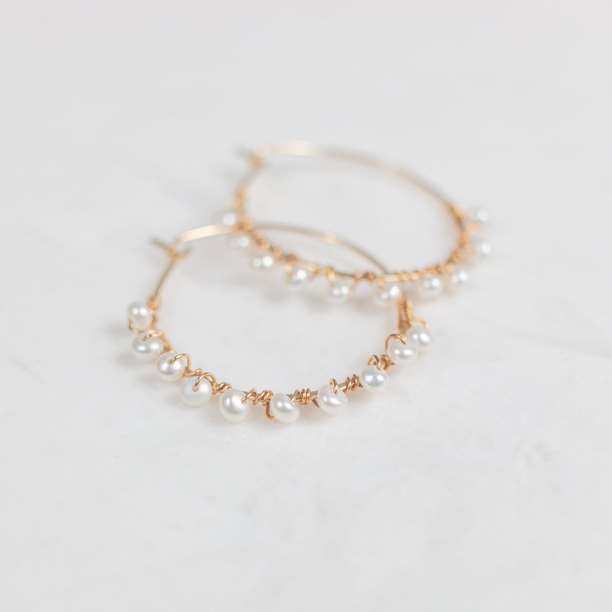 Milou Pearl Hoop Earrings | Modern Pearl Jewelry - Good Wknd