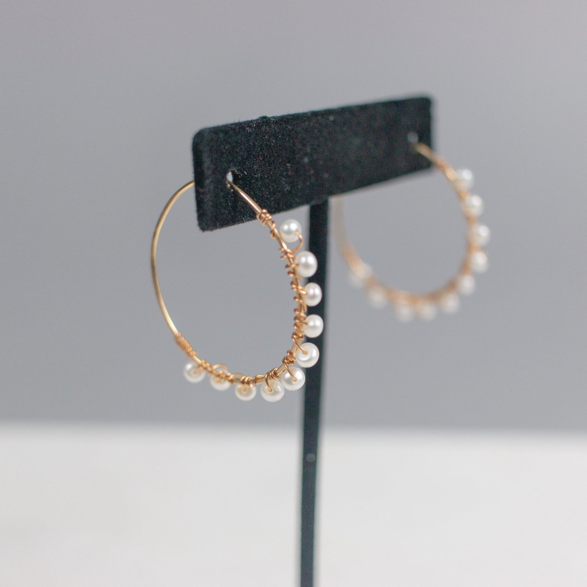 Milou Pearl Hoop Earrings | Modern Pearl Jewelry - Good Wknd