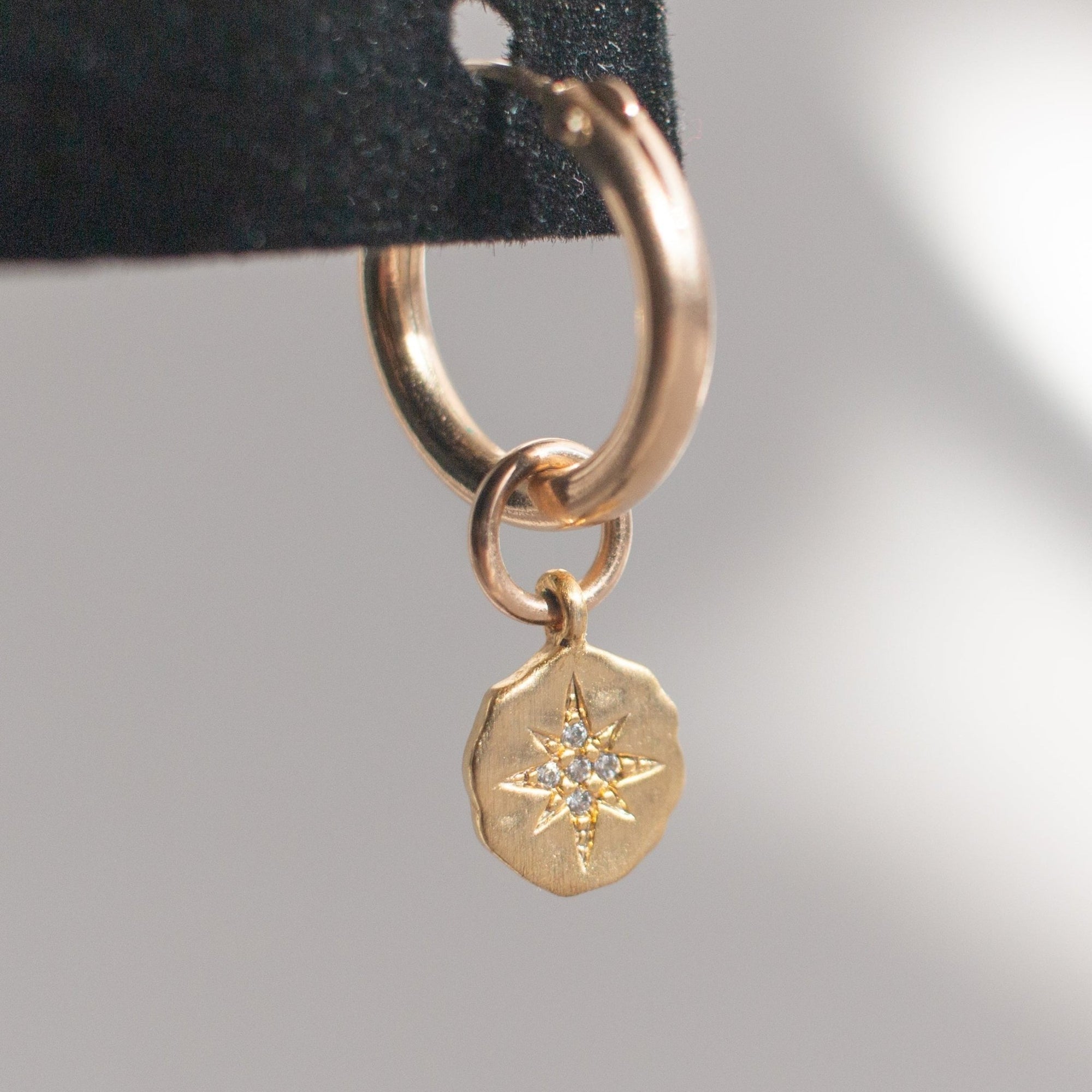 Oriana Starburst Huggie Hoop Earrings | Small Gold Hoops - Good Wknd