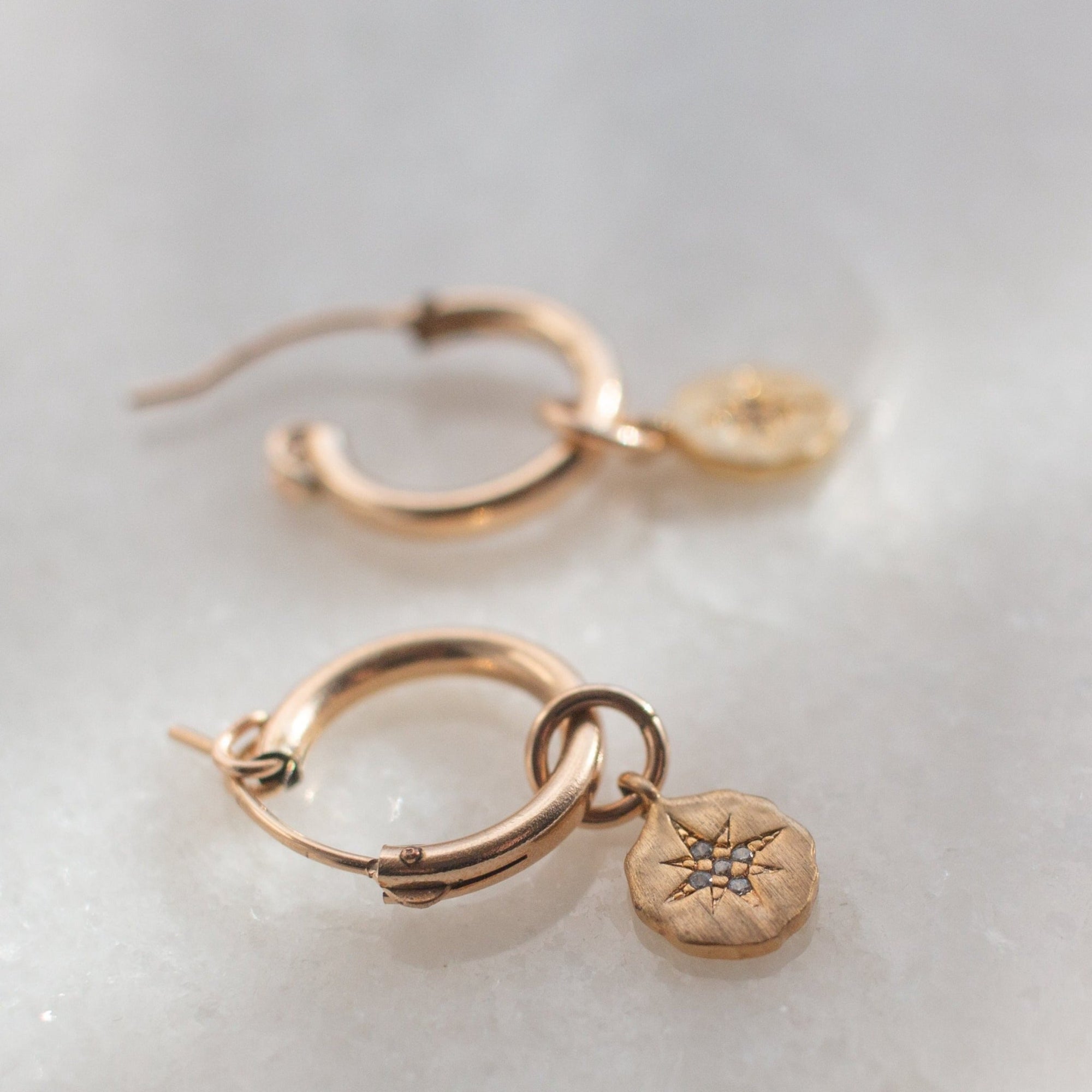 Oriana Starburst Huggie Hoop Earrings | Small Gold Hoops - Good Wknd