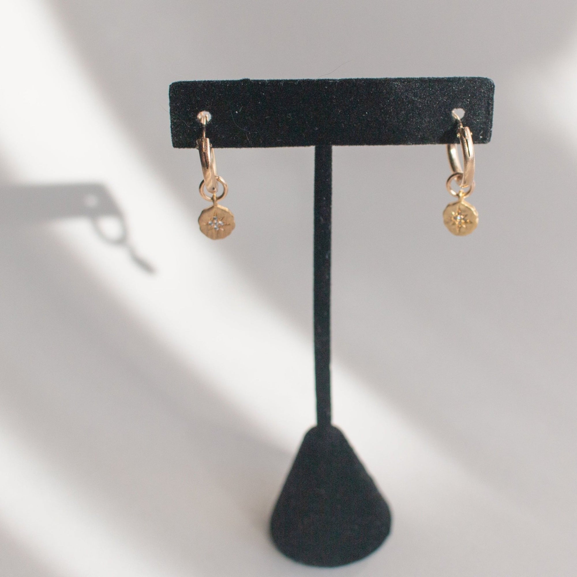 Oriana Starburst Huggie Hoop Earrings | Small Gold Hoops - Good Wknd